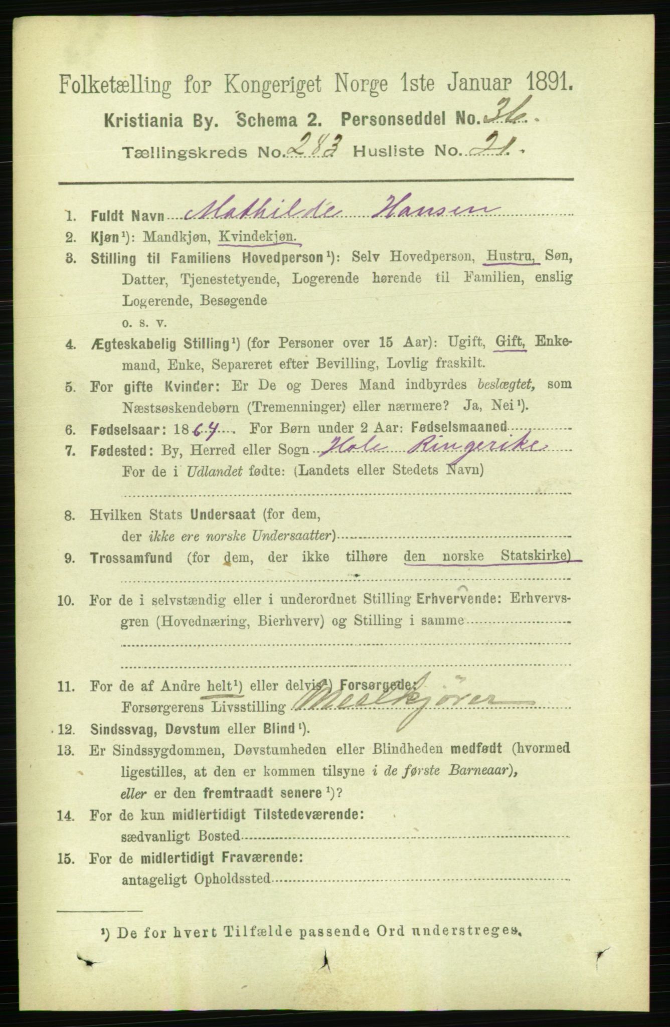 RA, 1891 census for 0301 Kristiania, 1891, p. 173379