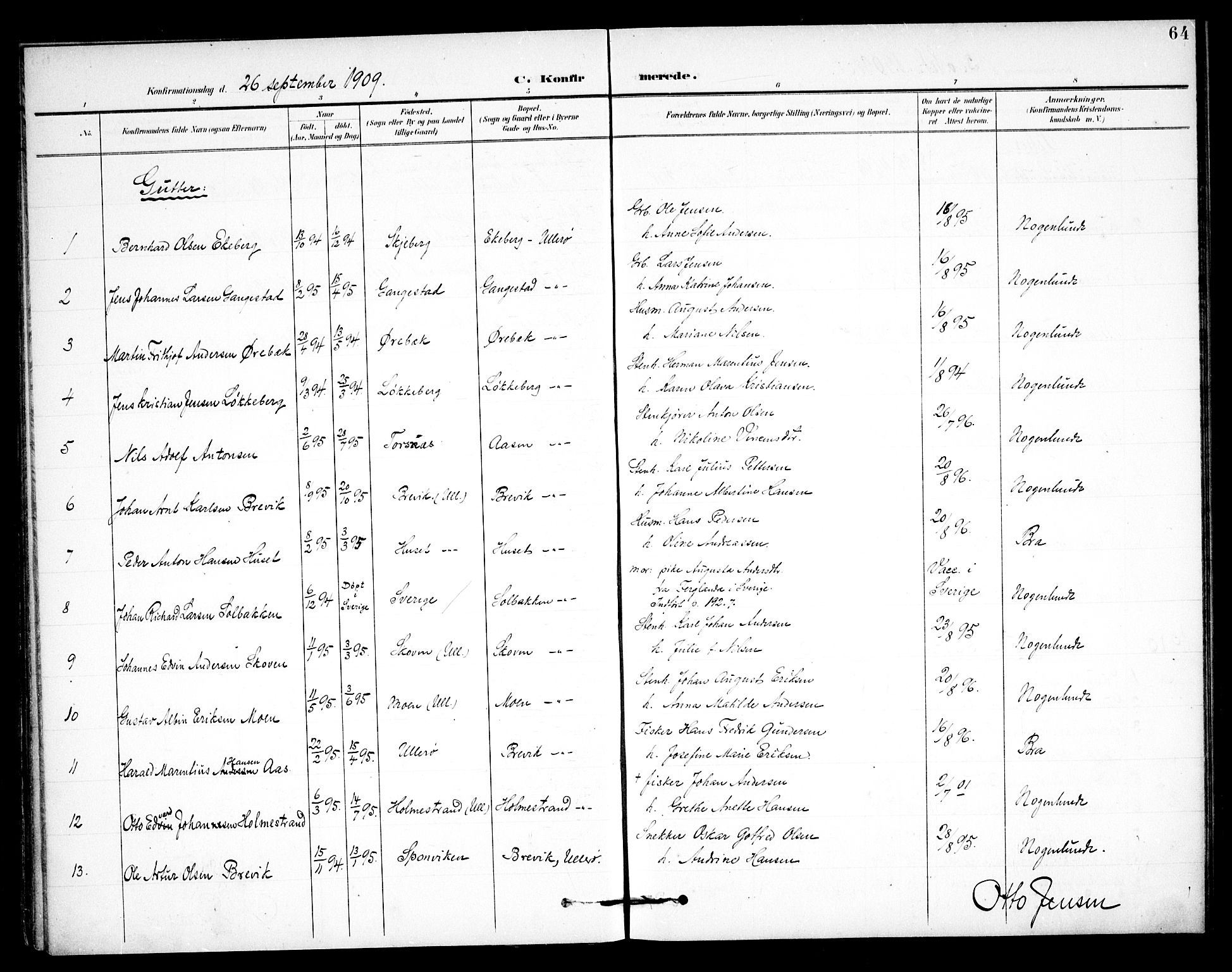 Skjeberg prestekontor Kirkebøker, SAO/A-10923/F/Fb/L0002: Parish register (official) no. II 2, 1895-1910, p. 64