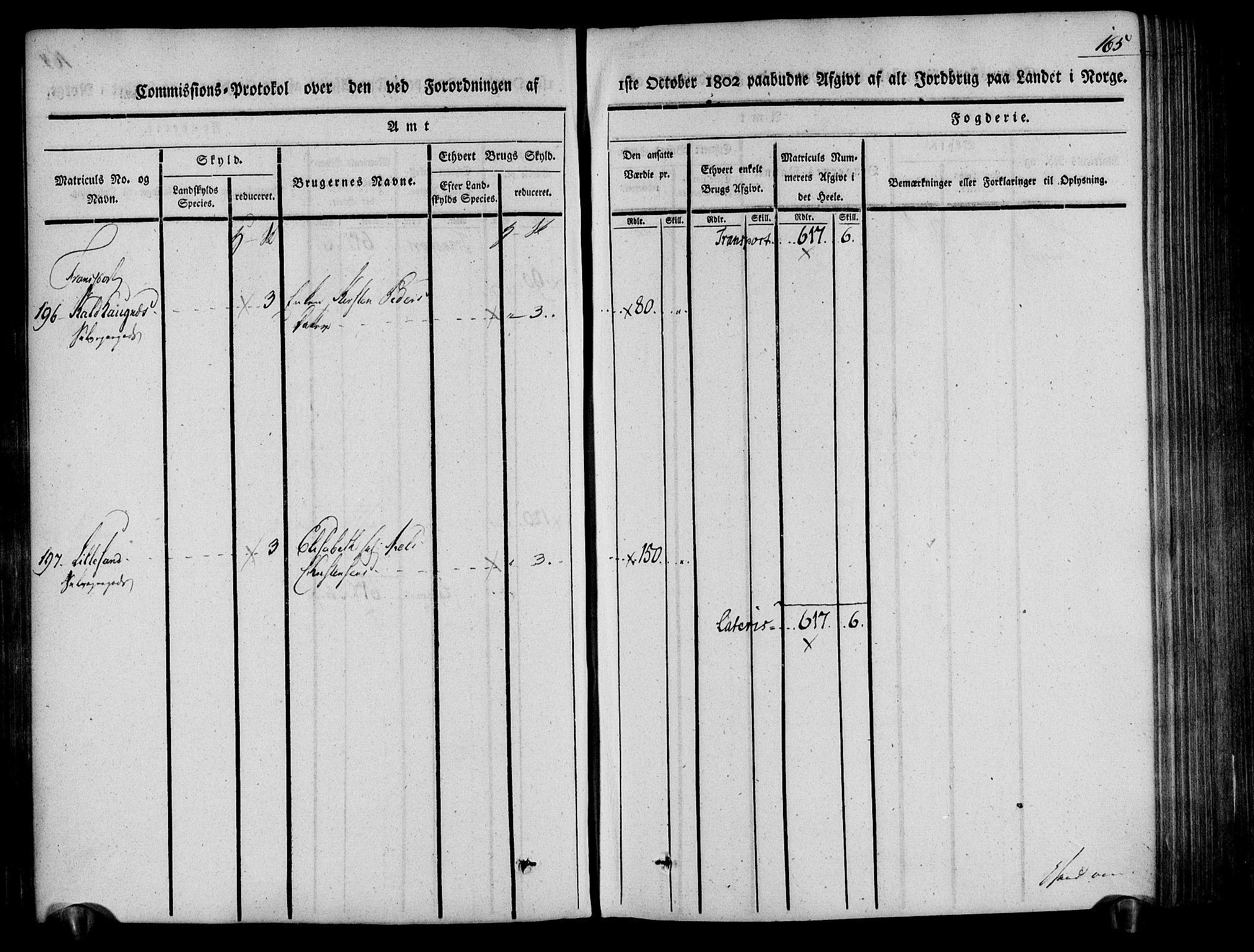 Rentekammeret inntil 1814, Realistisk ordnet avdeling, AV/RA-EA-4070/N/Ne/Nea/L0078: Nedenes fogderi. Kommisjonsprotokoll "Nr. 1", for Sand og Bringsvær skipreider, 1803, p. 167