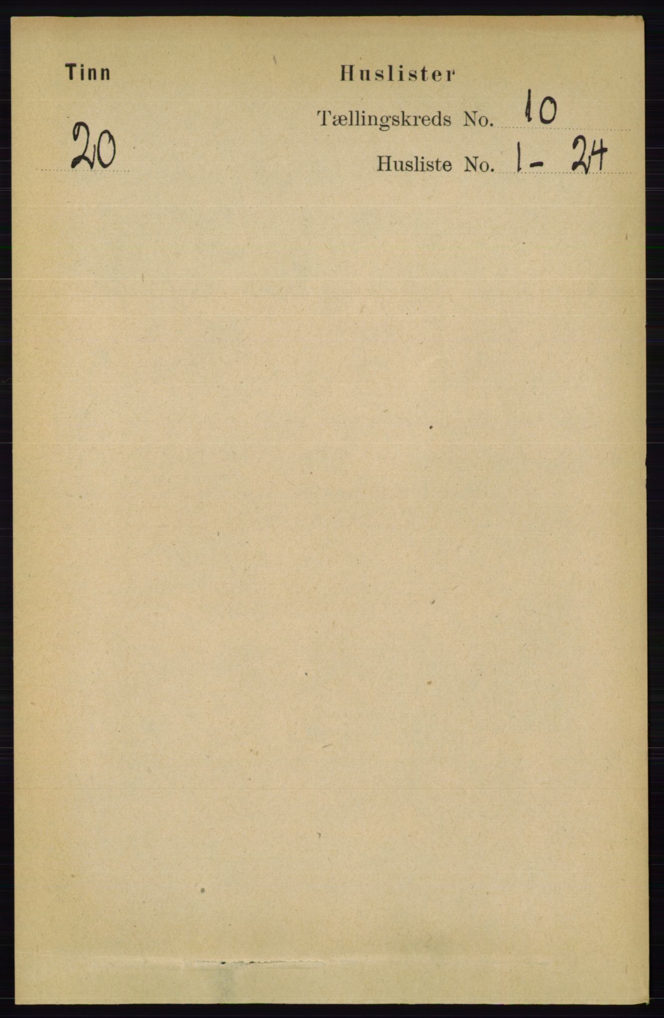 RA, 1891 census for 0826 Tinn, 1891, p. 1940