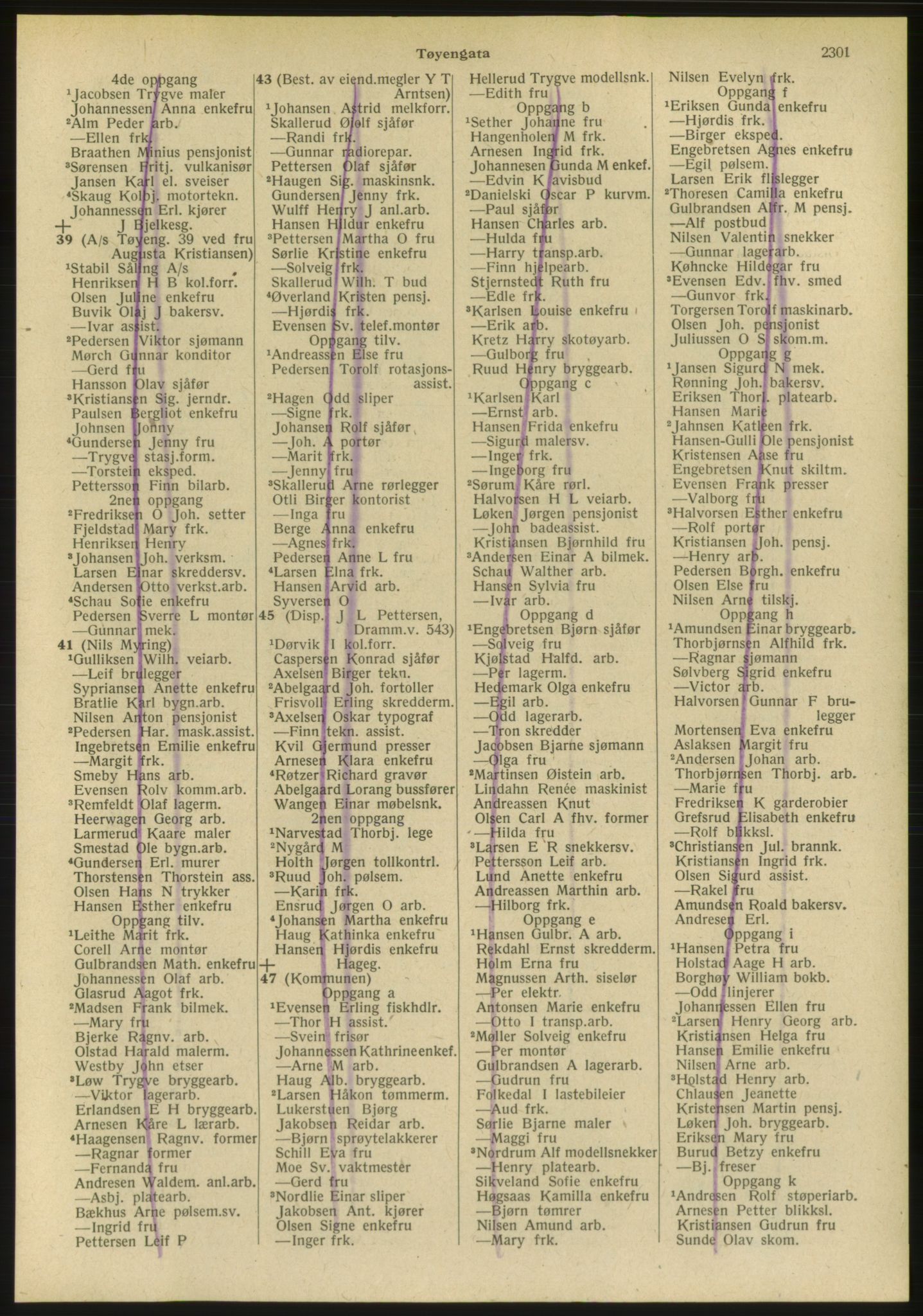 Kristiania/Oslo adressebok, PUBL/-, 1951, p. 2301