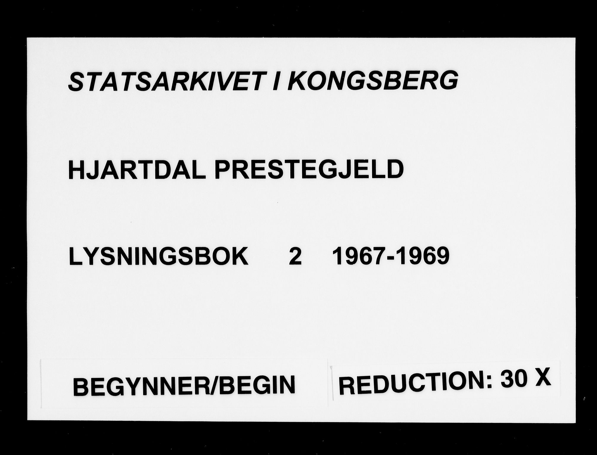 Hjartdal kirkebøker, AV/SAKO-A-270/H/Ha/L0002: Banns register no. 2, 1967-1969