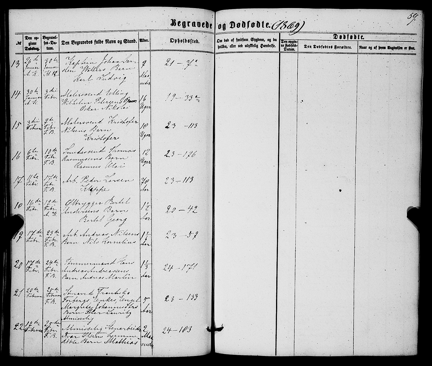 Korskirken sokneprestembete, SAB/A-76101/H/Haa/L0045: Parish register (official) no. E 3, 1863-1875, p. 59