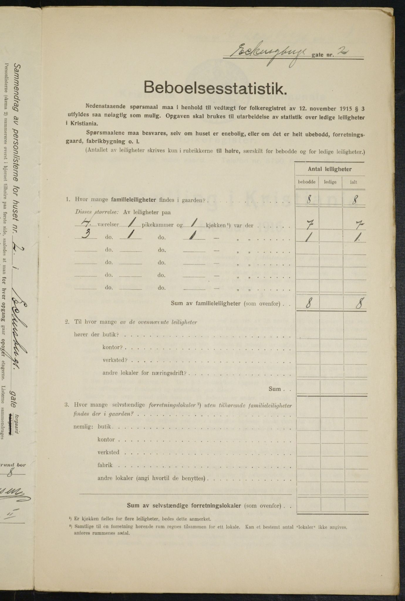 OBA, Municipal Census 1916 for Kristiania, 1916, p. 18334