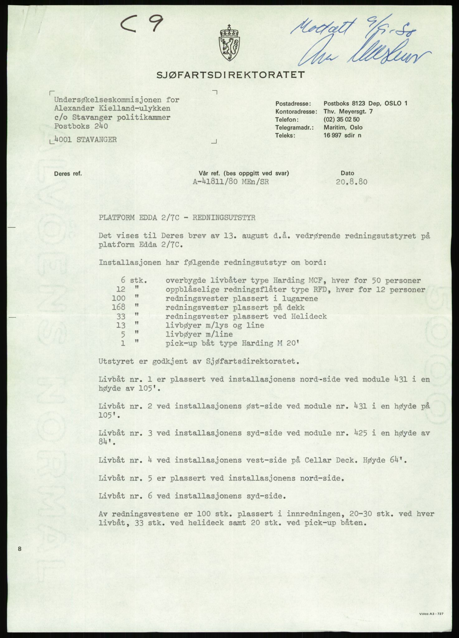 Justisdepartementet, Granskningskommisjonen ved Alexander Kielland-ulykken 27.3.1980, RA/S-1165/D/L0007: B Stavanger Drilling A/S (Doku.liste + B1-B3 av av 4)/C Phillips Petroleum Company Norway (Doku.liste + C1-C12 av 12)/D Forex Neptune (Doku.liste + D1-D8 av 9), 1980-1981, p. 316