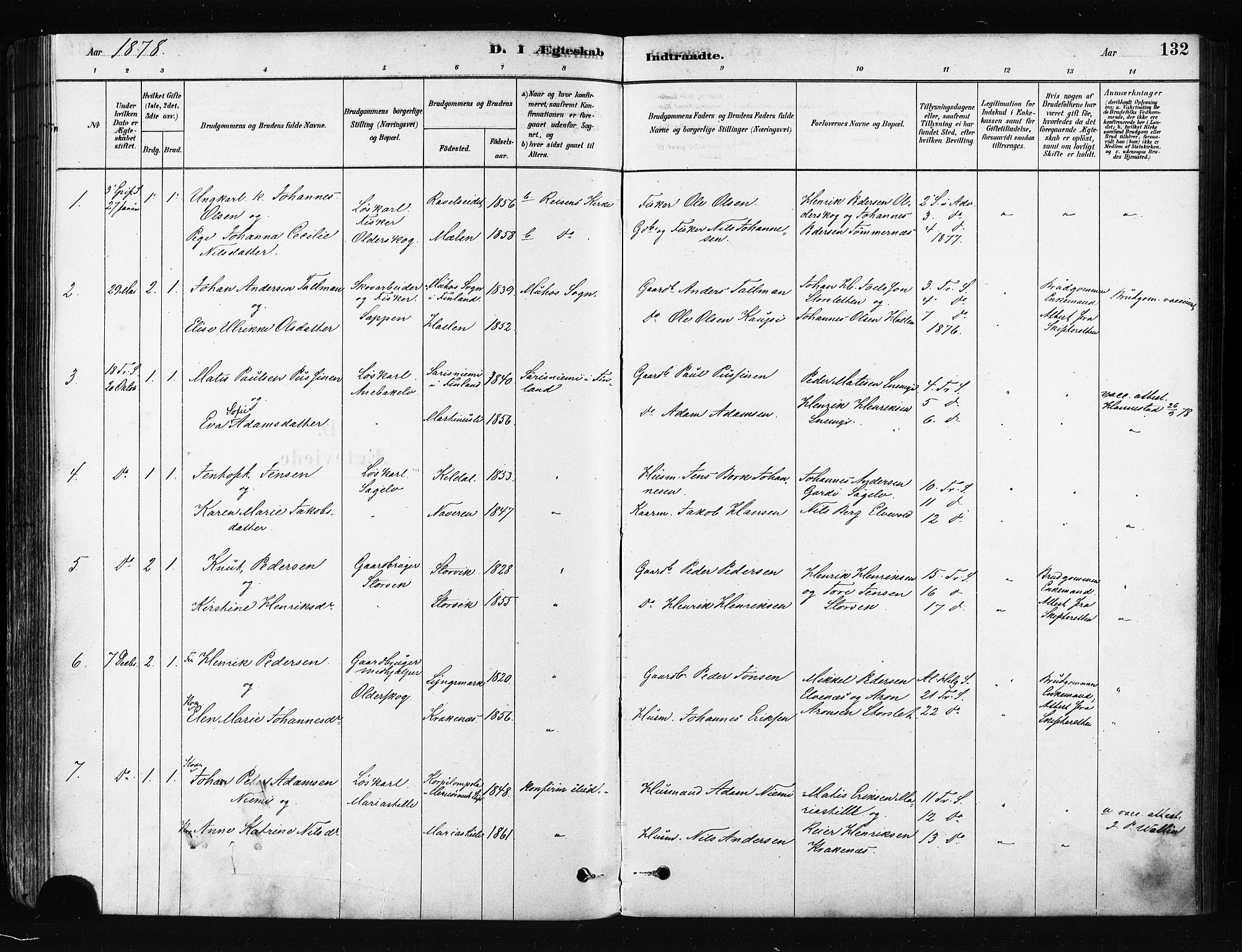 Skjervøy sokneprestkontor, SATØ/S-1300/H/Ha/Haa/L0014kirke: Parish register (official) no. 14, 1878-1894, p. 132