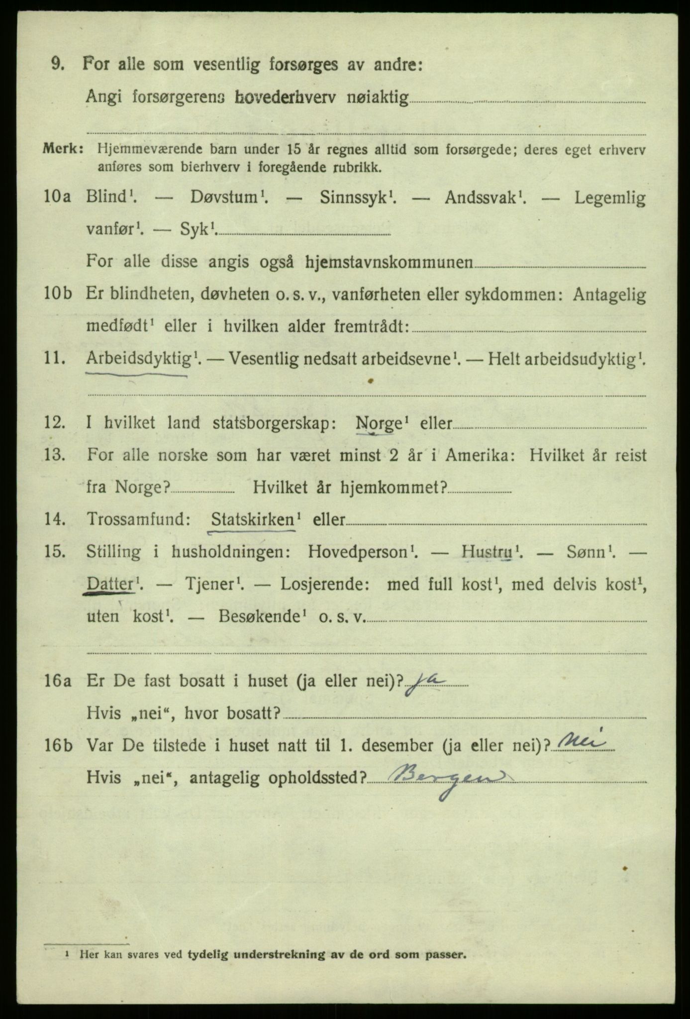 SAB, 1920 census for Vik, 1920, p. 7304