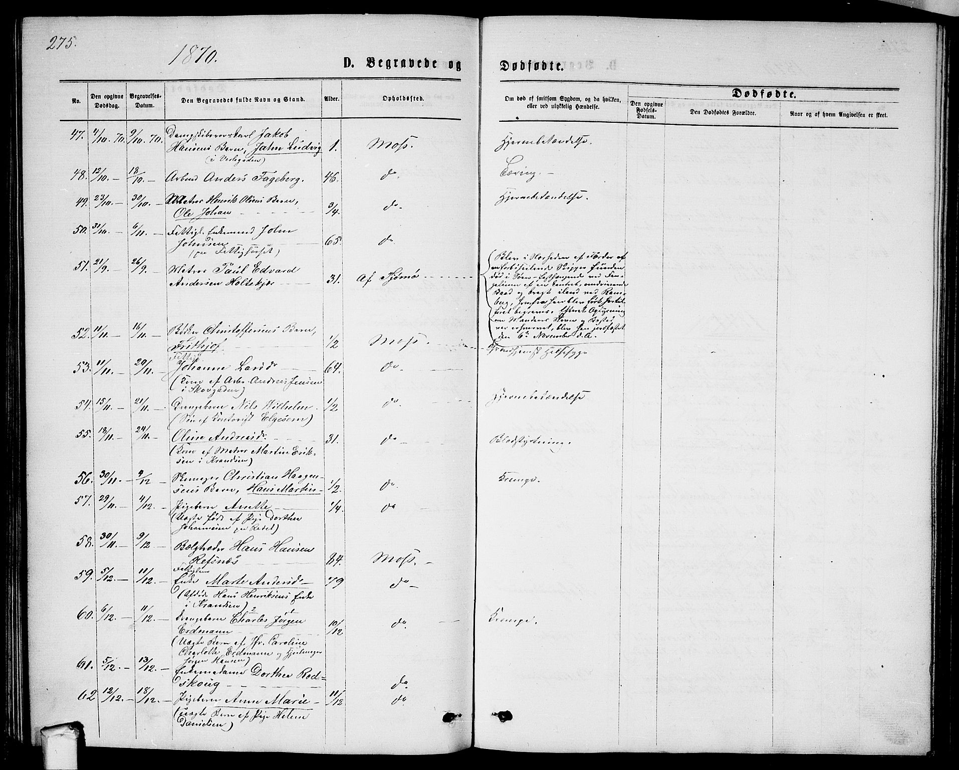 Moss prestekontor Kirkebøker, AV/SAO-A-2003/G/Ga/L0004: Parish register (copy) no.  I 4, 1869-1877, p. 275