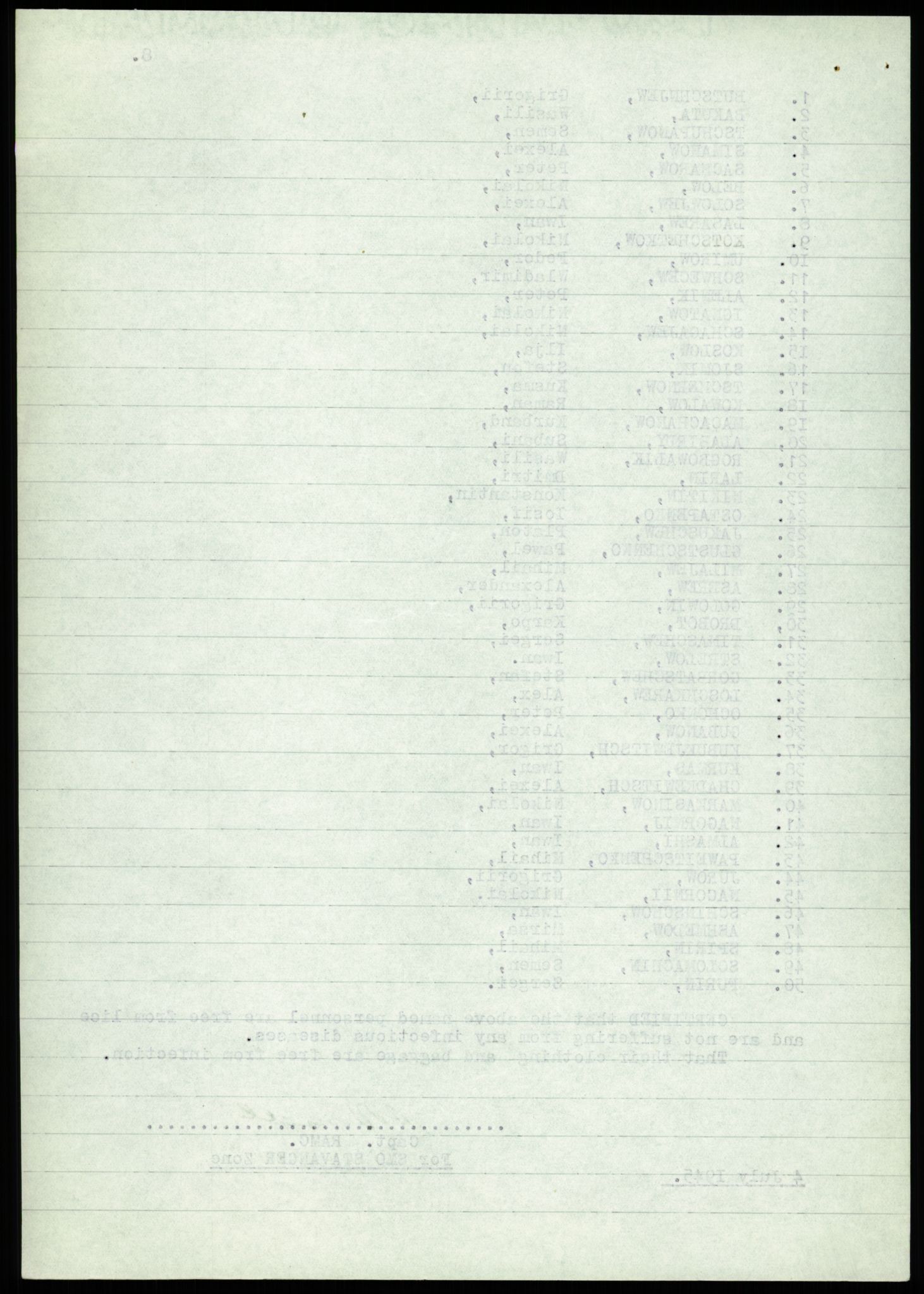 Flyktnings- og fangedirektoratet, Repatrieringskontoret, AV/RA-S-1681/D/Db/L0022: Displaced Persons (DPs) og sivile tyskere, 1945-1948, p. 505