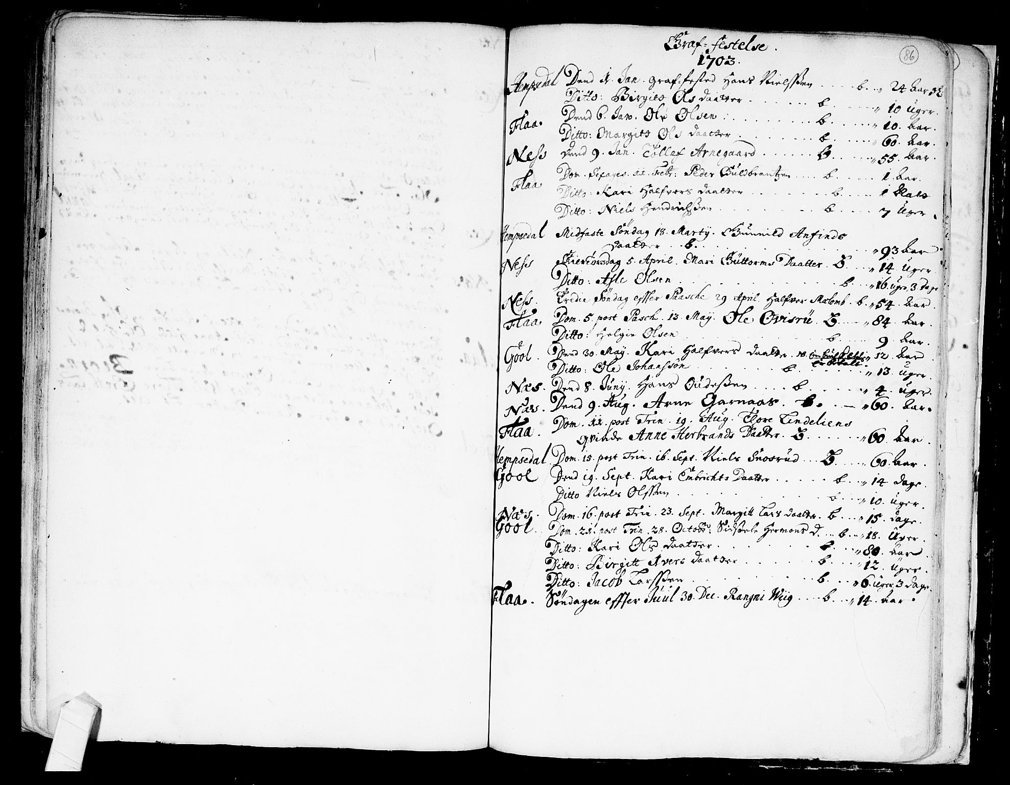 Nes kirkebøker, SAKO/A-236/F/Fa/L0001: Parish register (official) no. 1, 1693-1706, p. 86