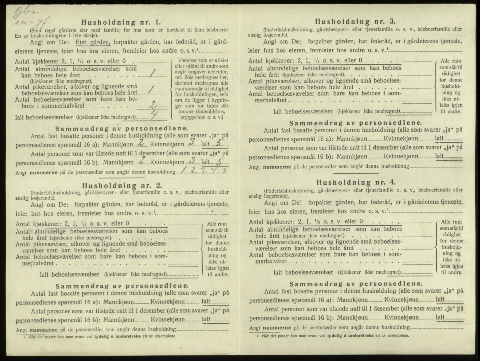 SAB, 1920 census for Innvik, 1920, p. 392