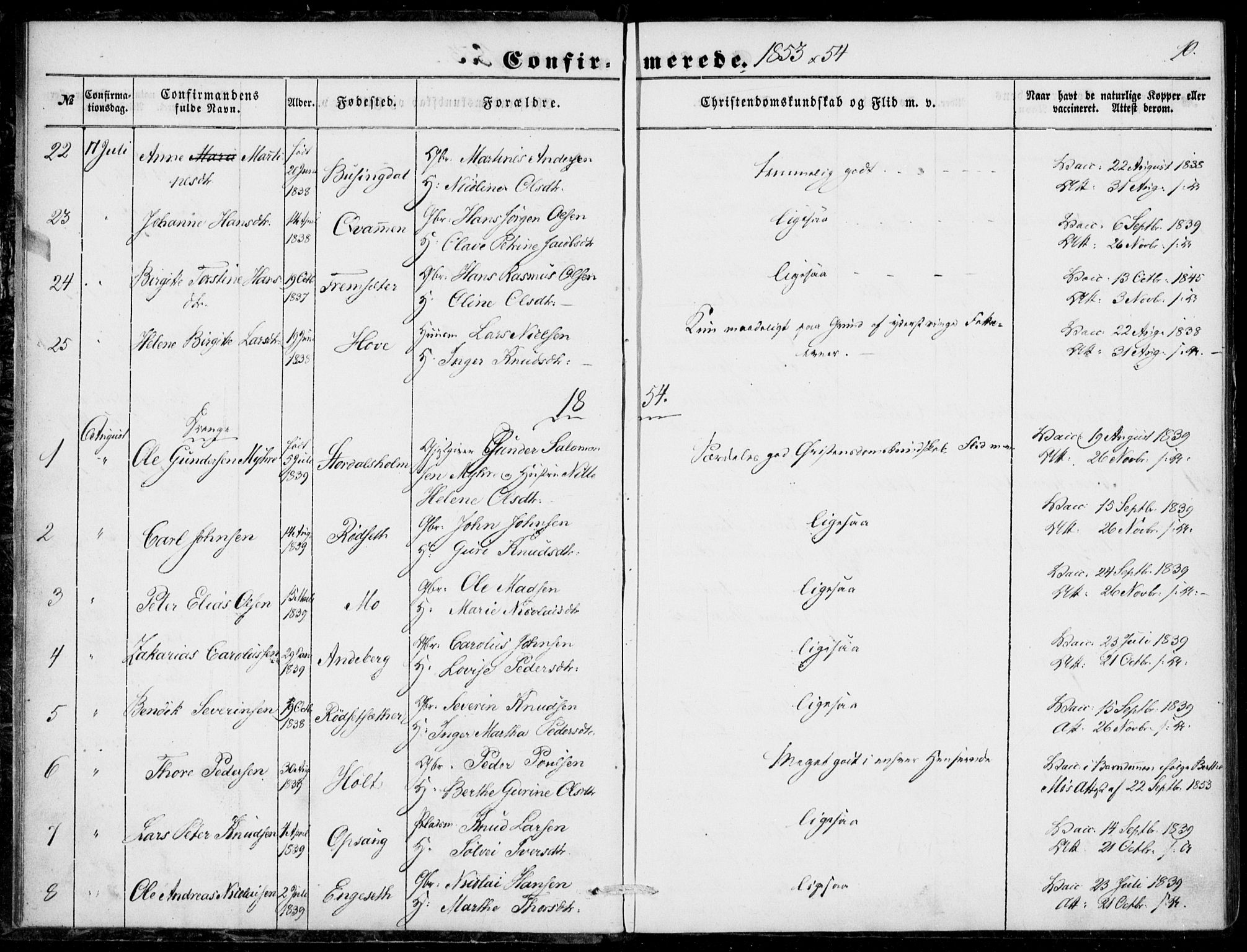 Ministerialprotokoller, klokkerbøker og fødselsregistre - Møre og Romsdal, SAT/A-1454/520/L0281: Parish register (official) no. 520A10, 1851-1881, p. 10