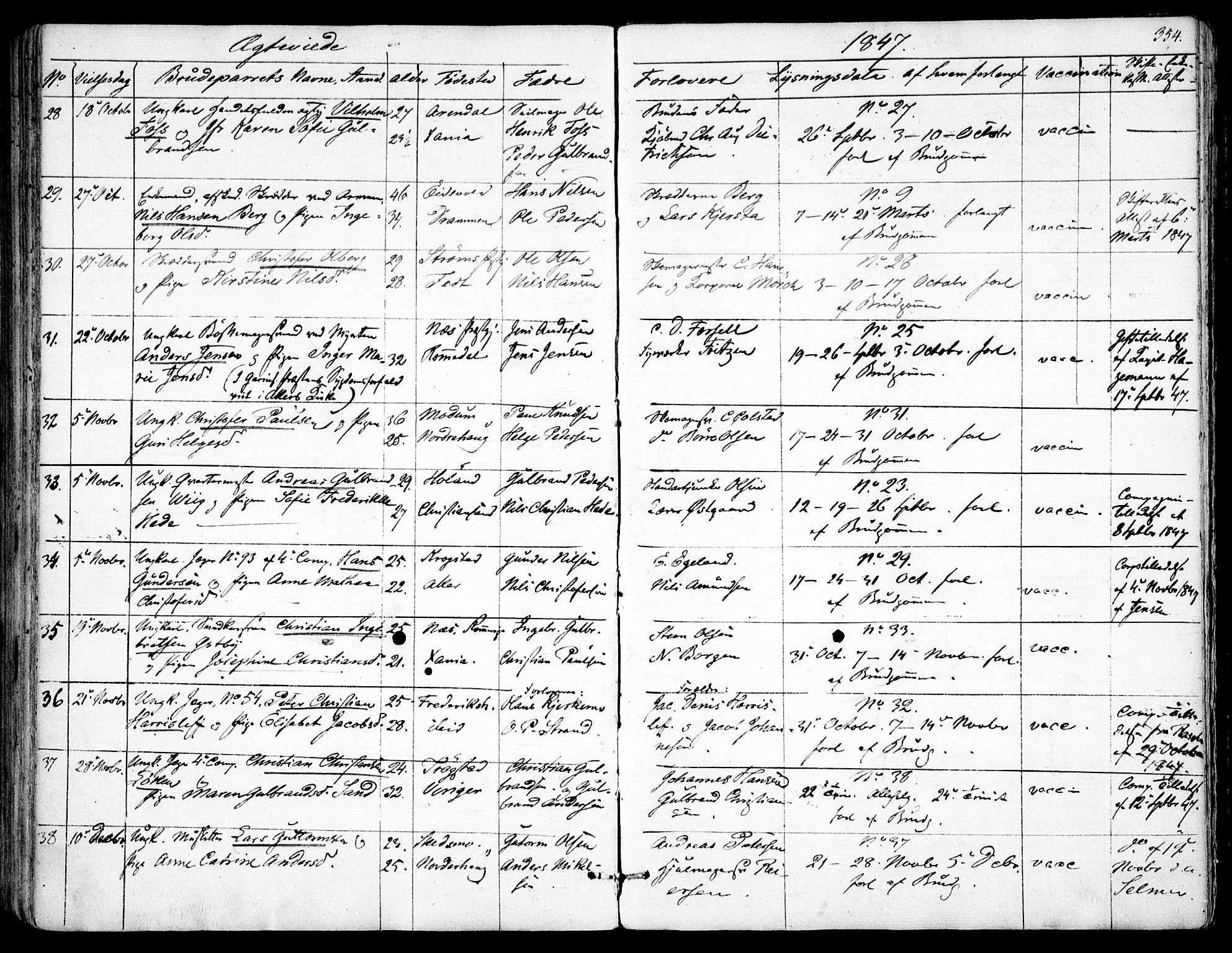 Garnisonsmenigheten Kirkebøker, AV/SAO-A-10846/F/Fa/L0008: Parish register (official) no. 8, 1842-1859, p. 354