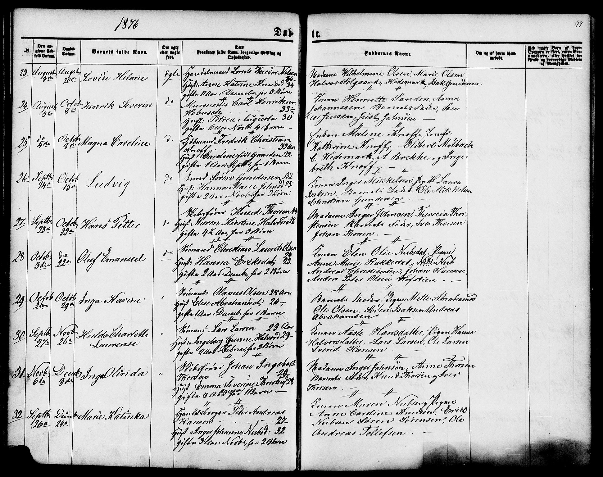 Langesund kirkebøker, AV/SAKO-A-280/G/Ga/L0004: Parish register (copy) no. 4, 1859-1884, p. 49
