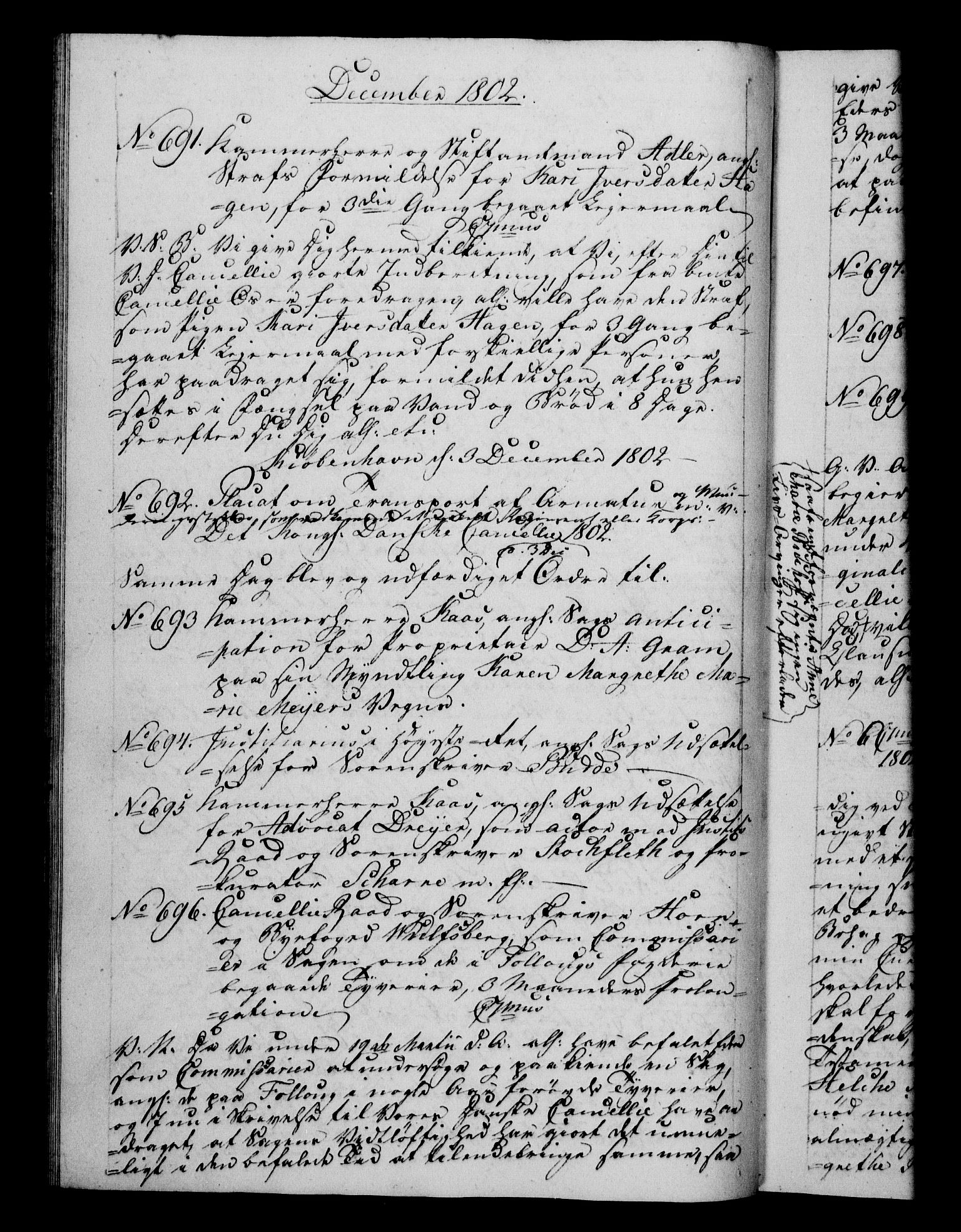 Danske Kanselli 1800-1814, RA/EA-3024/H/Hf/Hfb/Hfba/L0002: Registranter, 1802-1804, p. 95b