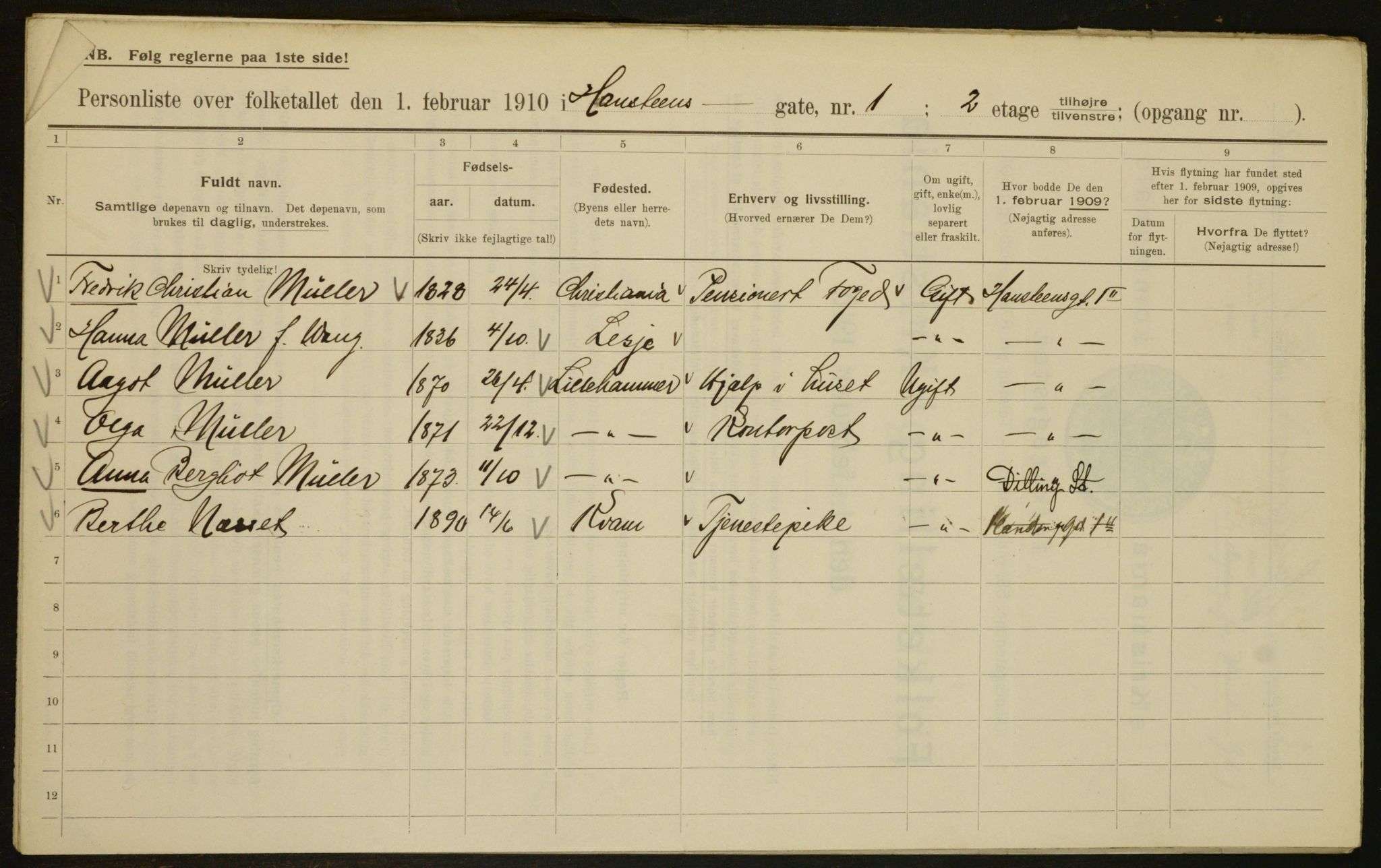 OBA, Municipal Census 1910 for Kristiania, 1910, p. 32591