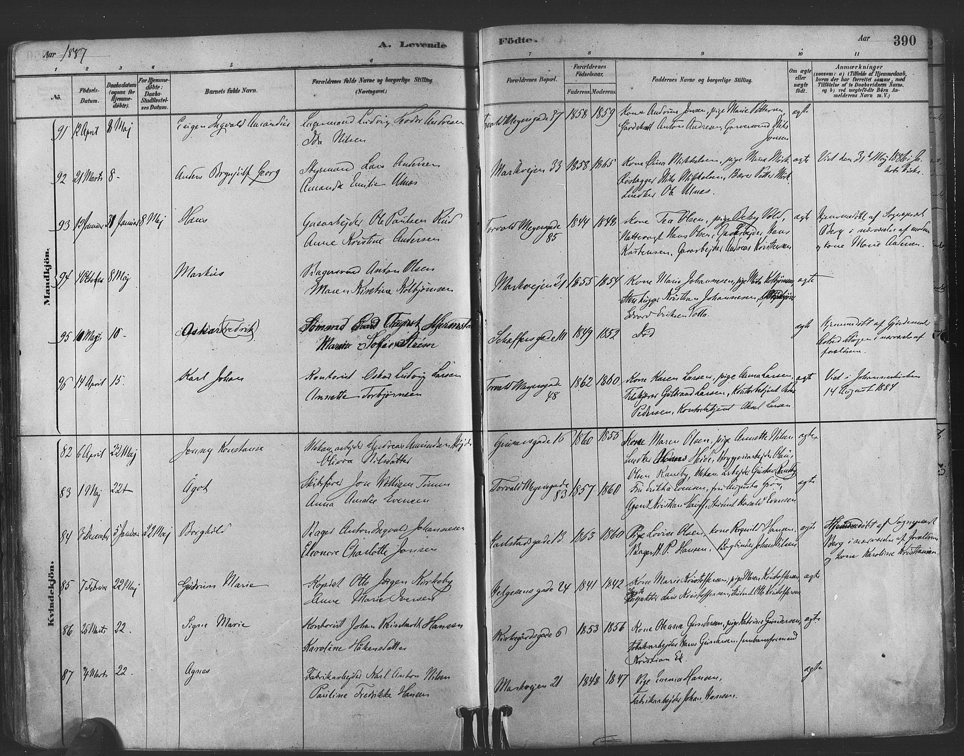 Paulus prestekontor Kirkebøker, AV/SAO-A-10871/F/Fa/L0003: Parish register (official) no. 3, 1879-1887, p. 390