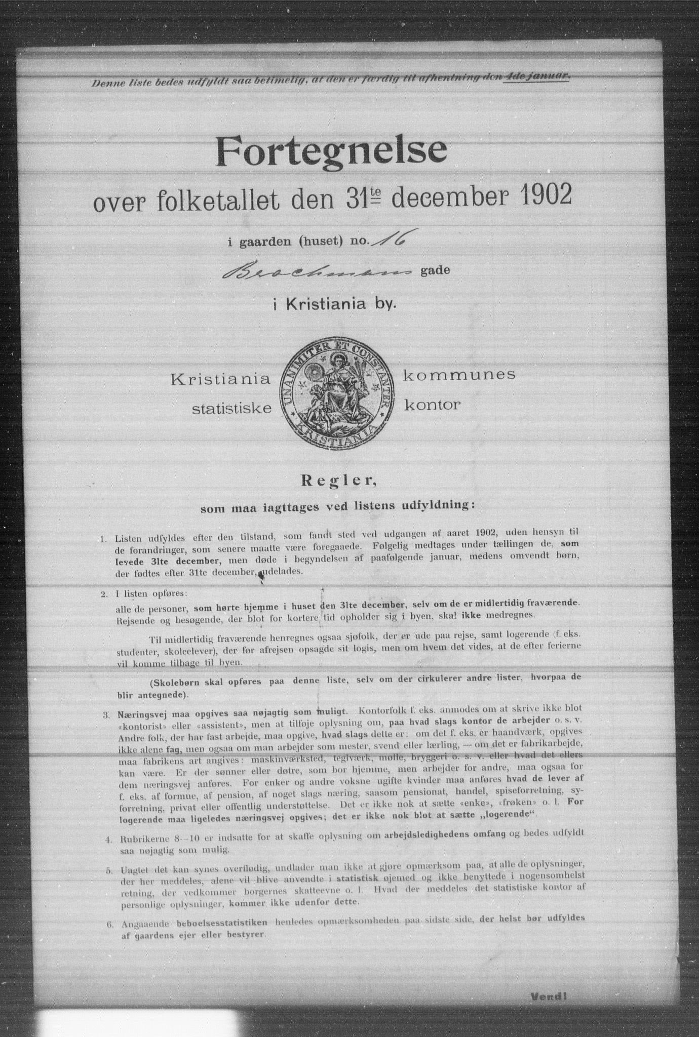 OBA, Municipal Census 1902 for Kristiania, 1902, p. 1947