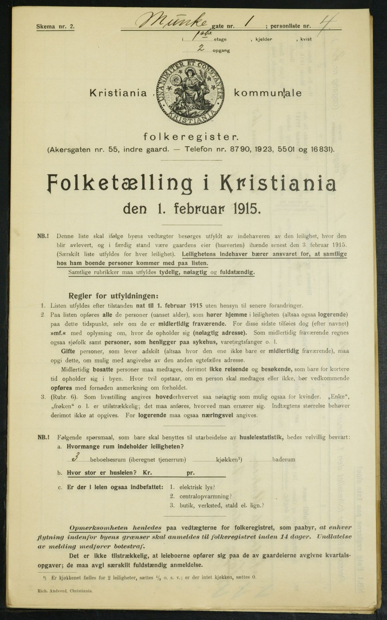 OBA, Municipal Census 1915 for Kristiania, 1915, p. 67391