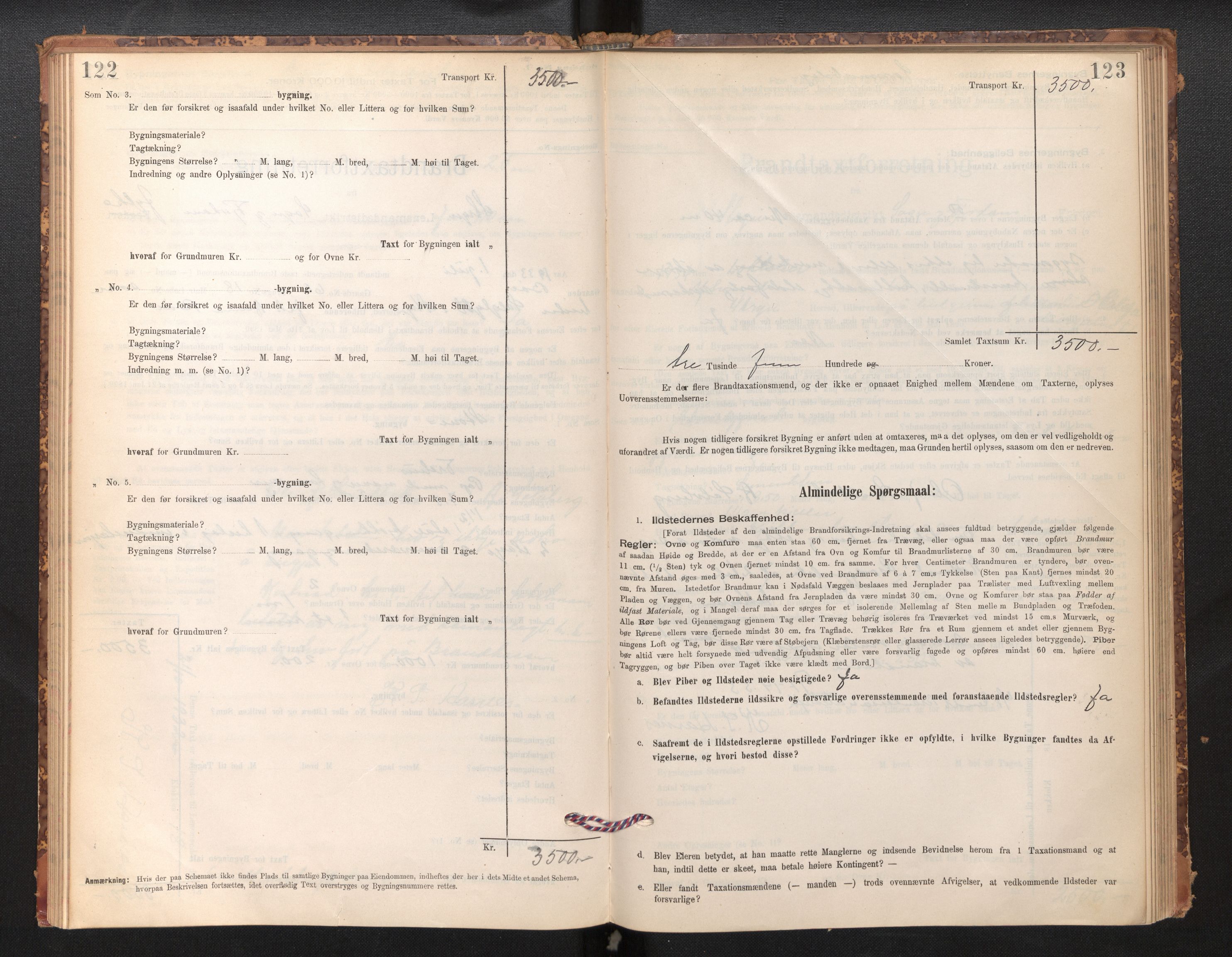 Lensmannen i Stryn og Innvik, SAB/A-30201/0012/L0002: Branntakstprotokoll, skjematakst, 1894-1942, p. 122-123