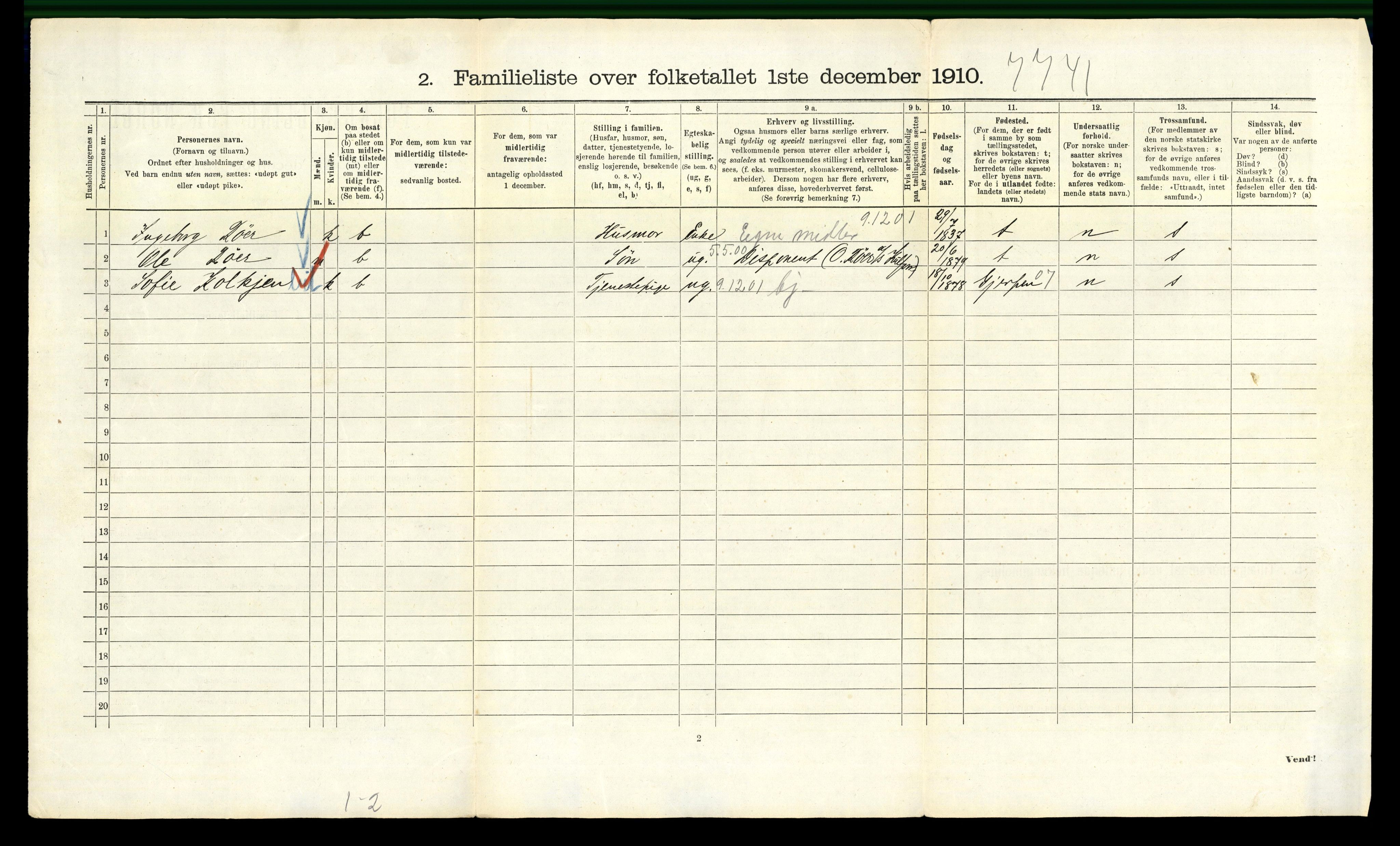 RA, 1910 census for Kristiania, 1910, p. 100450