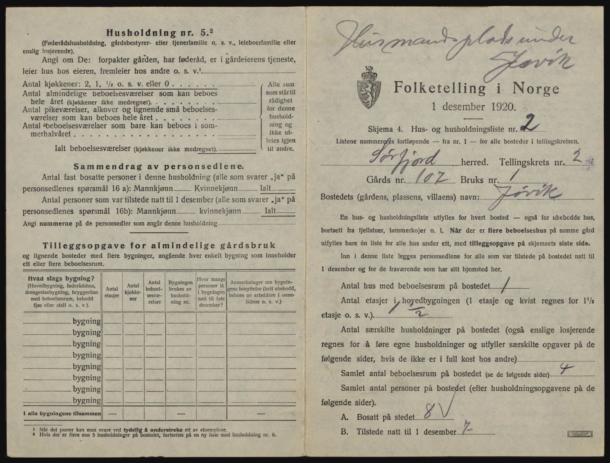 SATØ, 1920 census for Sørfjord, 1920, p. 59