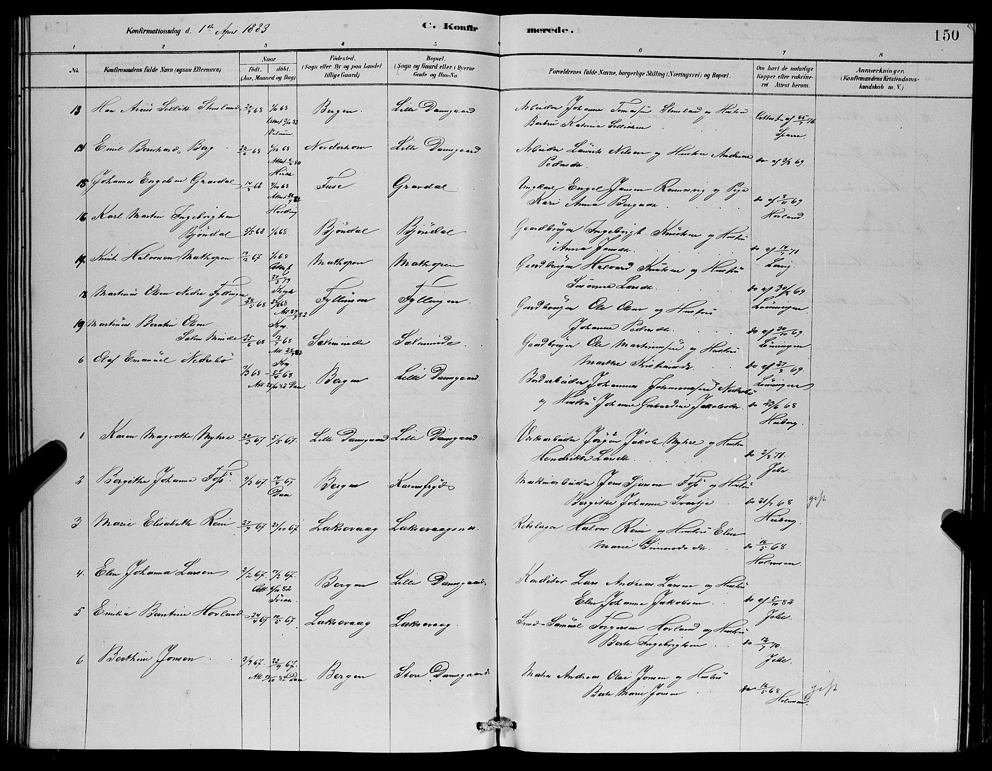 Laksevåg Sokneprestembete, SAB/A-76501/H/Ha/Hab/Haba/L0002: Parish register (copy) no. A 2, 1877-1887, p. 150