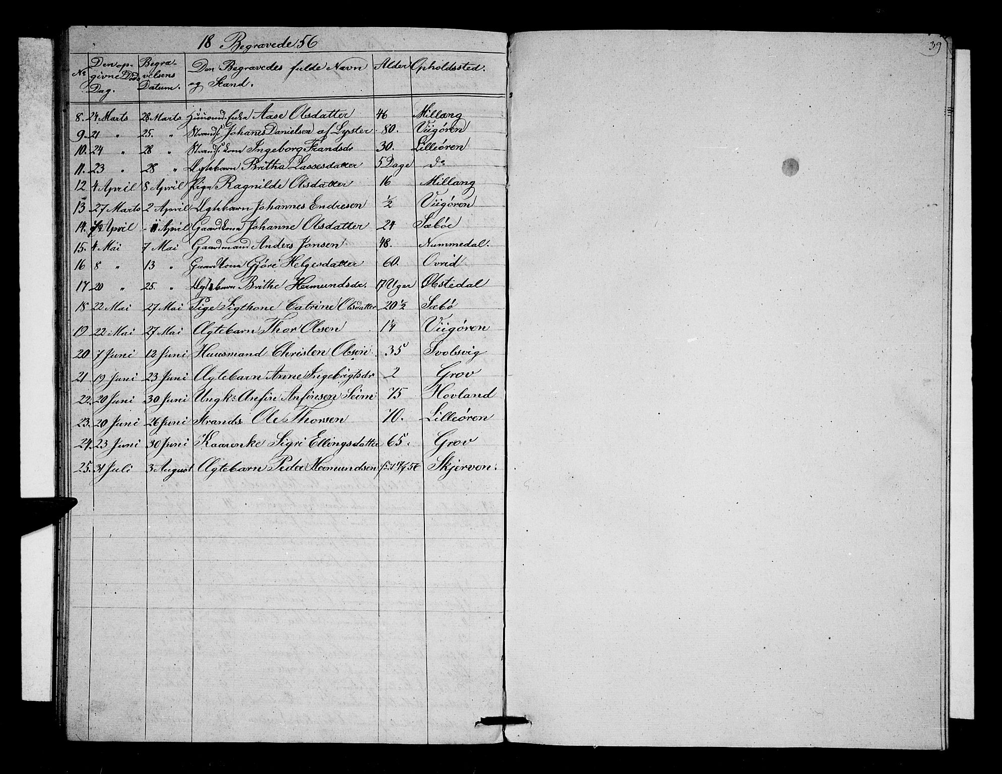 Vik sokneprestembete, AV/SAB-A-81501/H/Hab/Haba/L0001: Parish register (copy) no. A 1, 1852-1856, p. 39