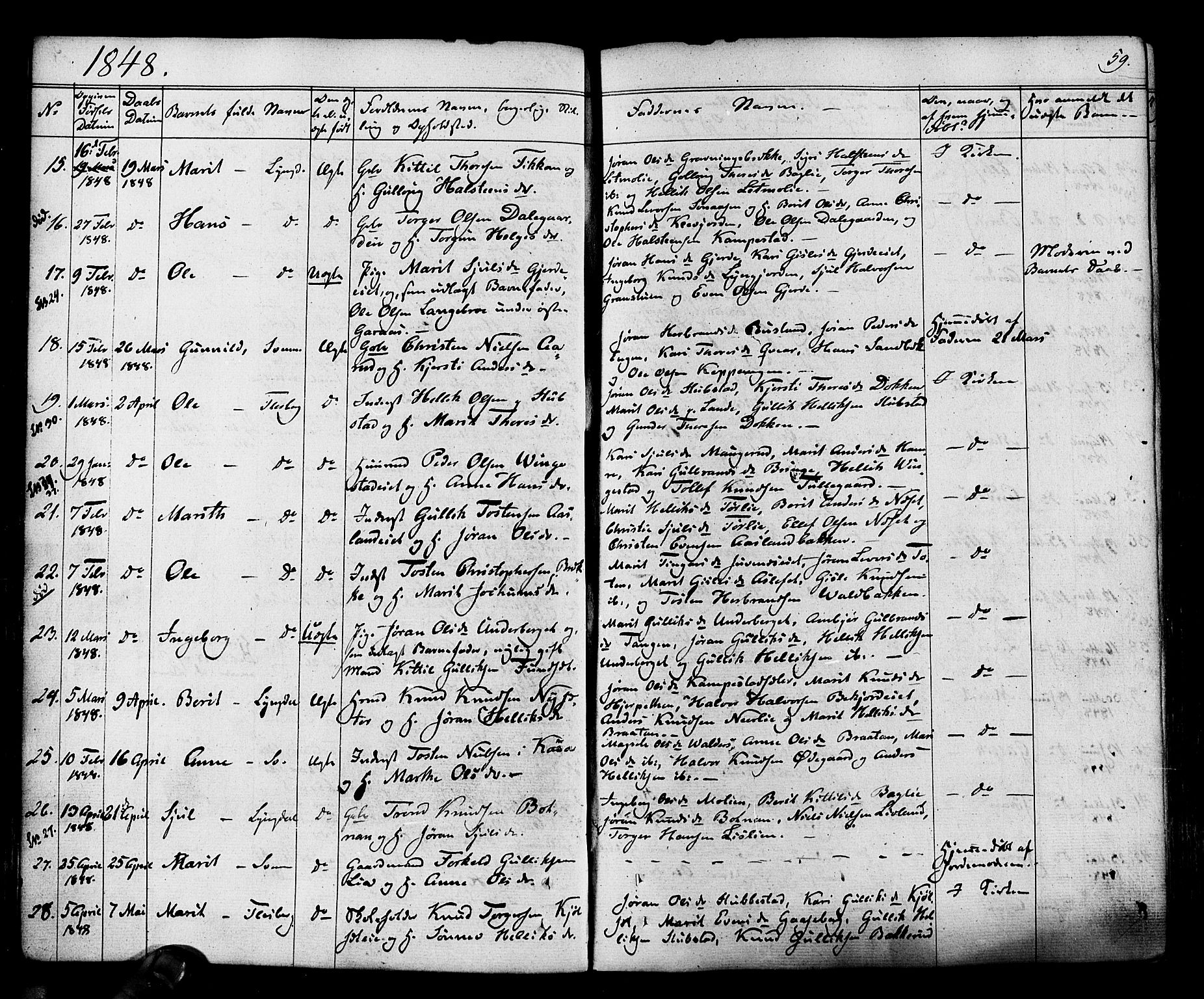 Flesberg kirkebøker, AV/SAKO-A-18/F/Fa/L0006: Parish register (official) no. I 6, 1834-1860, p. 59