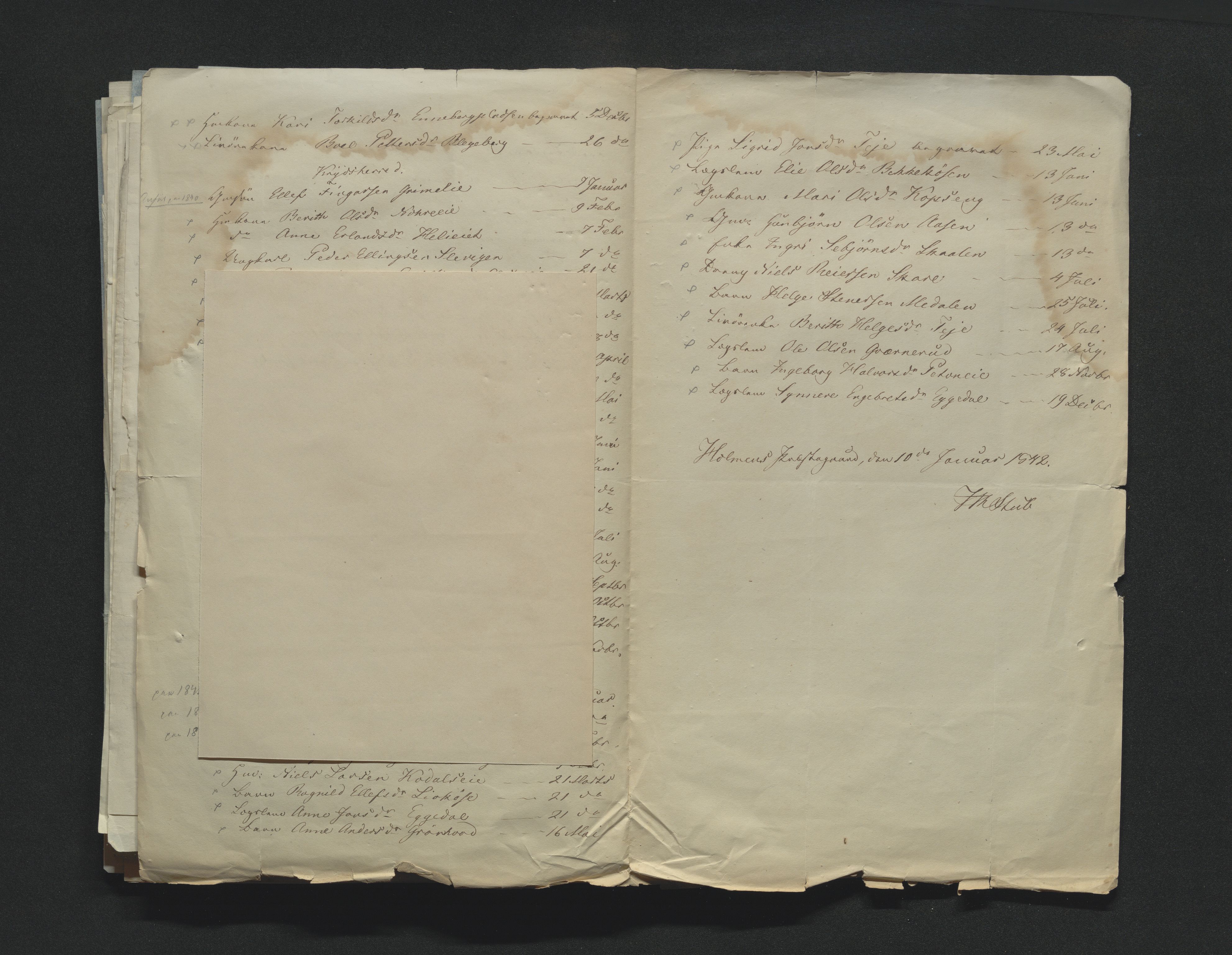 Eiker, Modum og Sigdal sorenskriveri, AV/SAKO-A-123/H/Ha/Hab/L0006: Dødsfallsmeldinger, 1841-1845