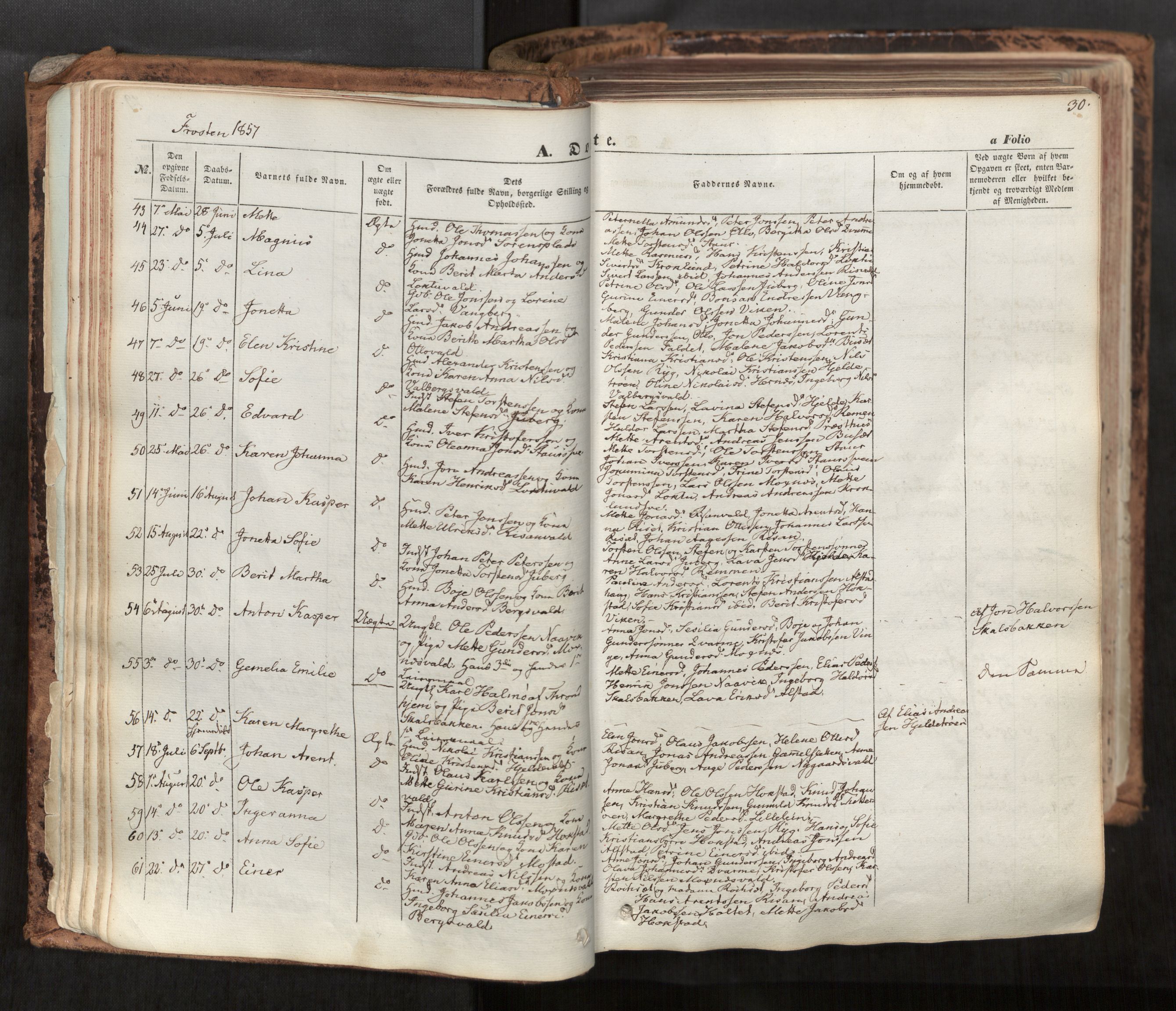 Ministerialprotokoller, klokkerbøker og fødselsregistre - Nord-Trøndelag, SAT/A-1458/713/L0116: Parish register (official) no. 713A07, 1850-1877, p. 30