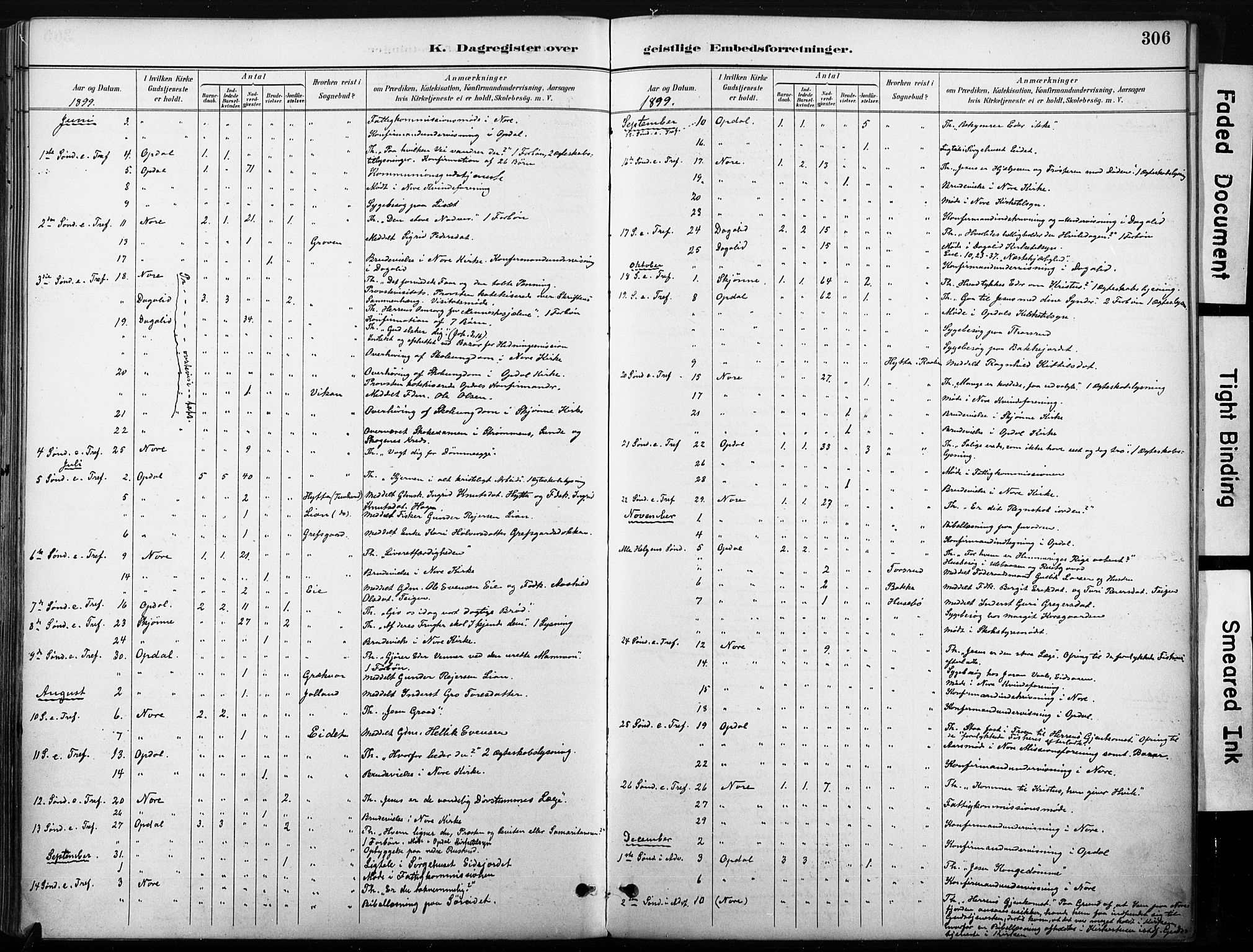 Nore kirkebøker, SAKO/A-238/F/Fb/L0002: Parish register (official) no. II 2, 1886-1906, p. 306
