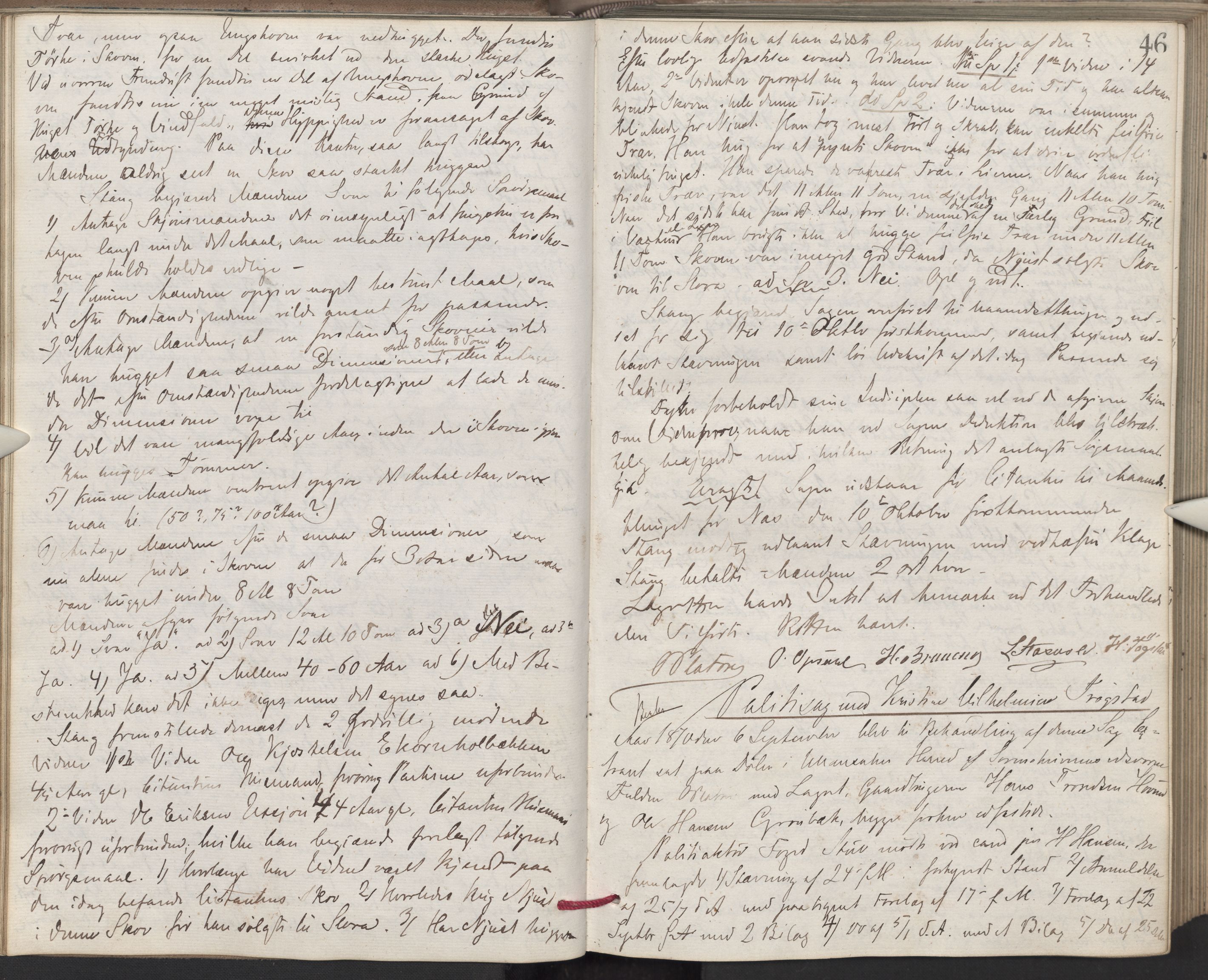 Nes tingrett, AV/SAO-A-10548/F/Fc/Fcb/L0007: Ekstrarettsprotokoll "Q", 1870-1874, p. 45b-46a