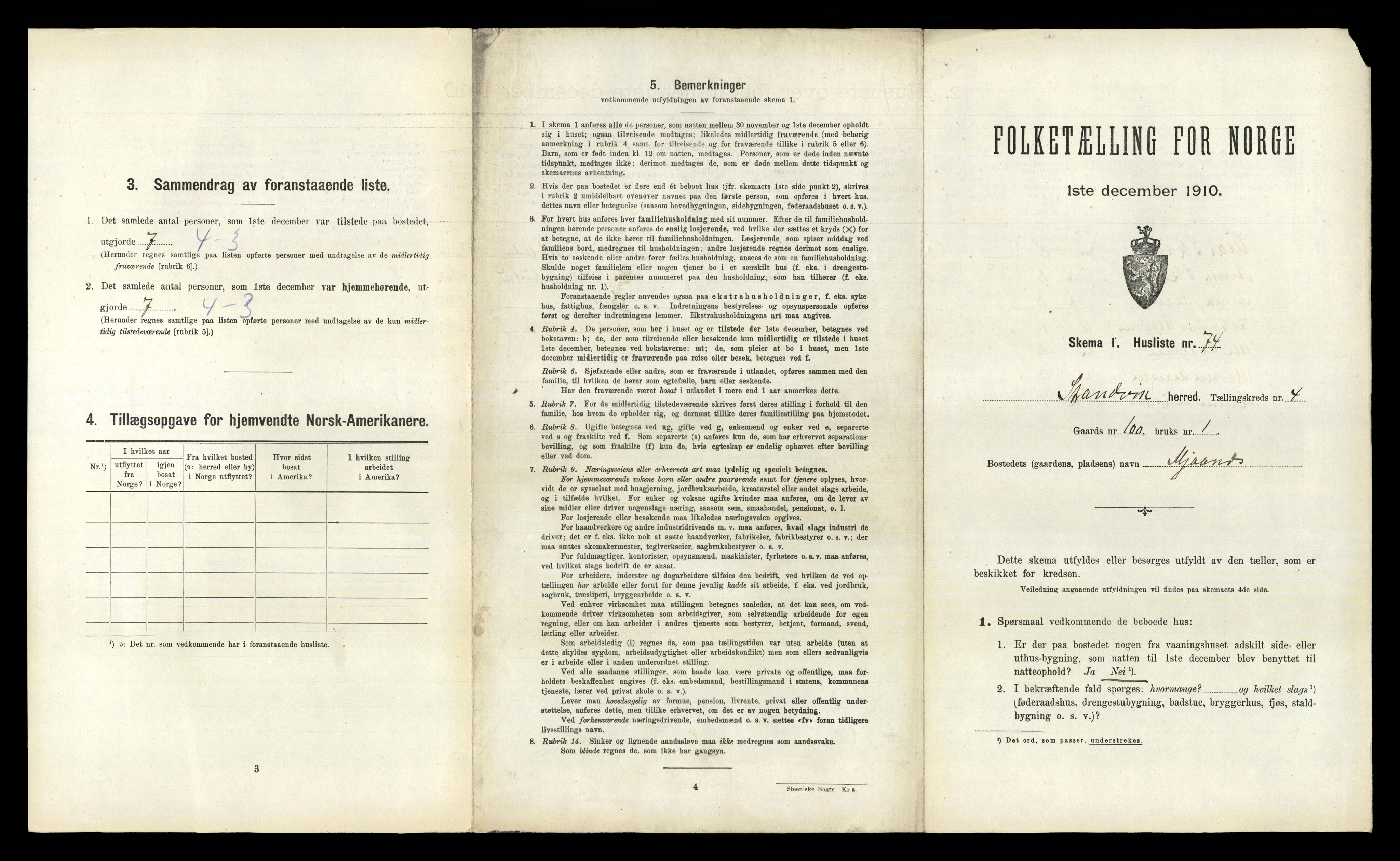 RA, 1910 census for Strandvik, 1910, p. 417