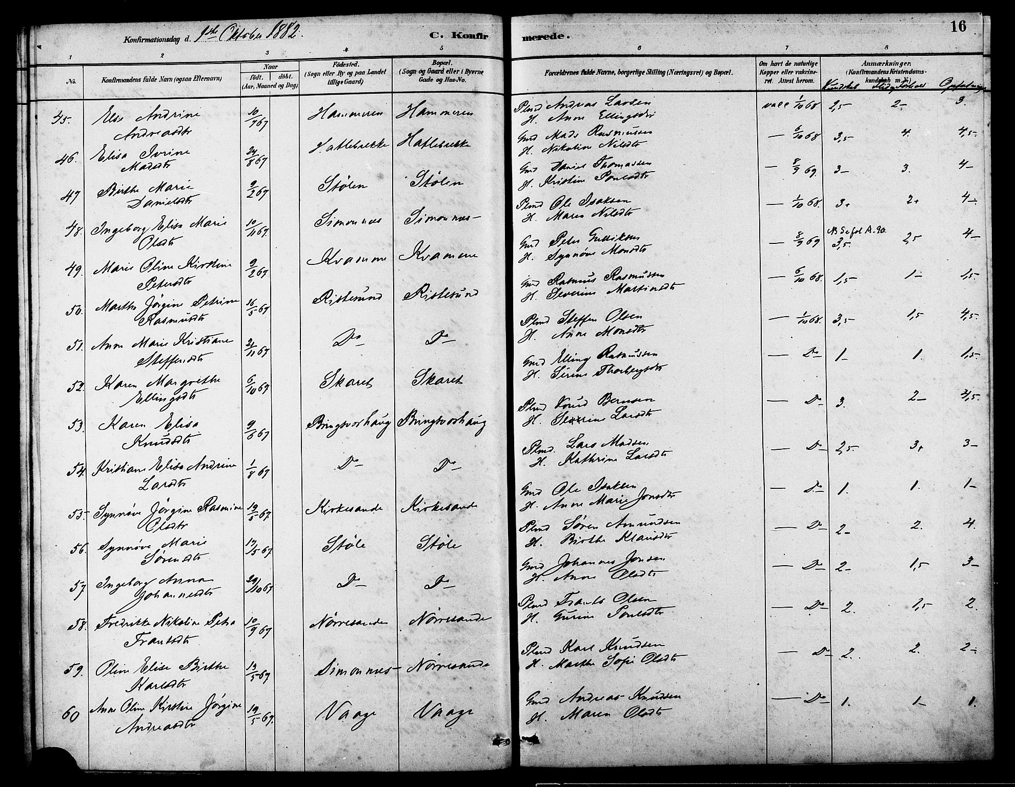 Ministerialprotokoller, klokkerbøker og fødselsregistre - Møre og Romsdal, AV/SAT-A-1454/503/L0036: Parish register (official) no. 503A04, 1879-1883, p. 16