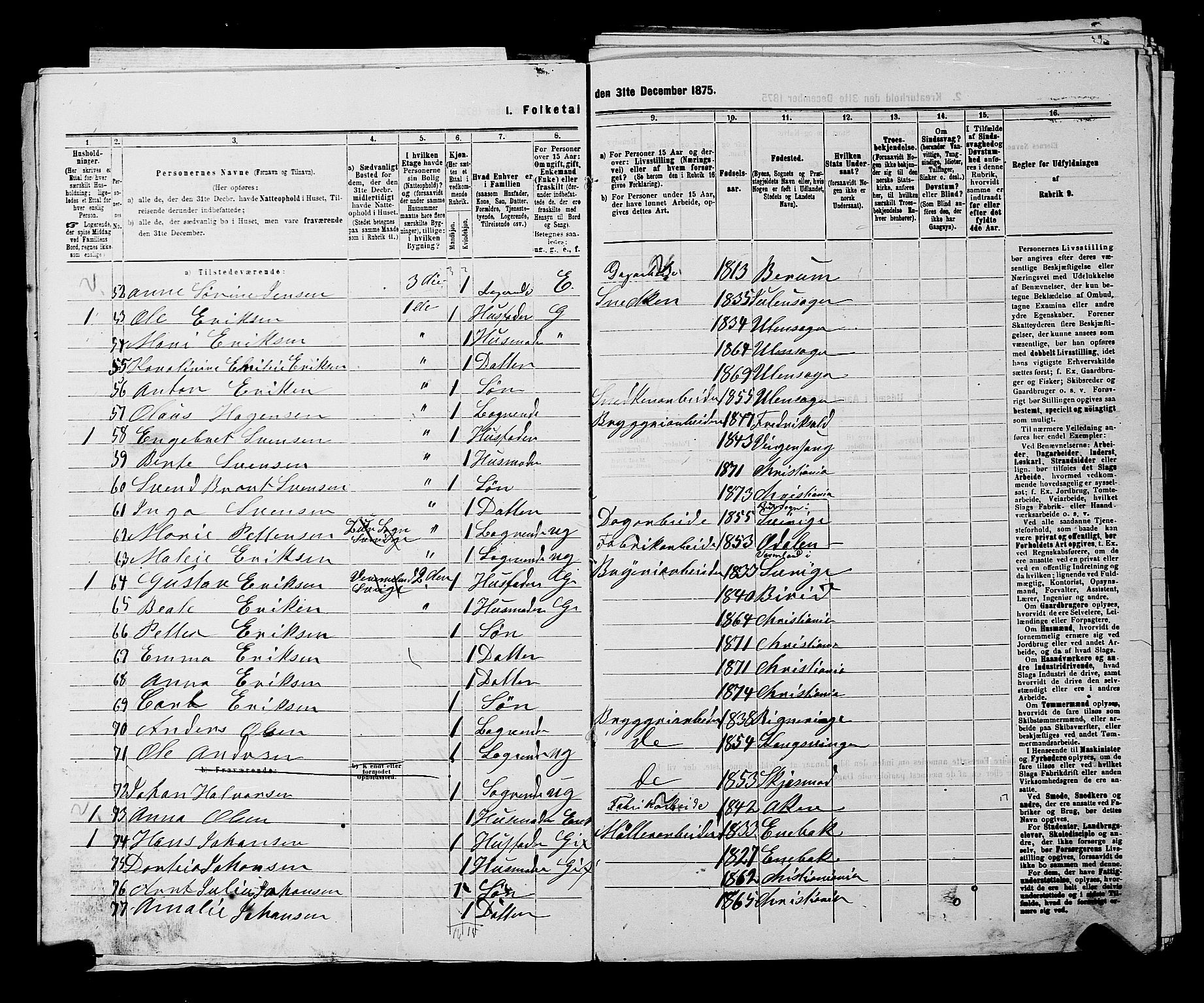 RA, 1875 census for 0301 Kristiania, 1875, p. 6946