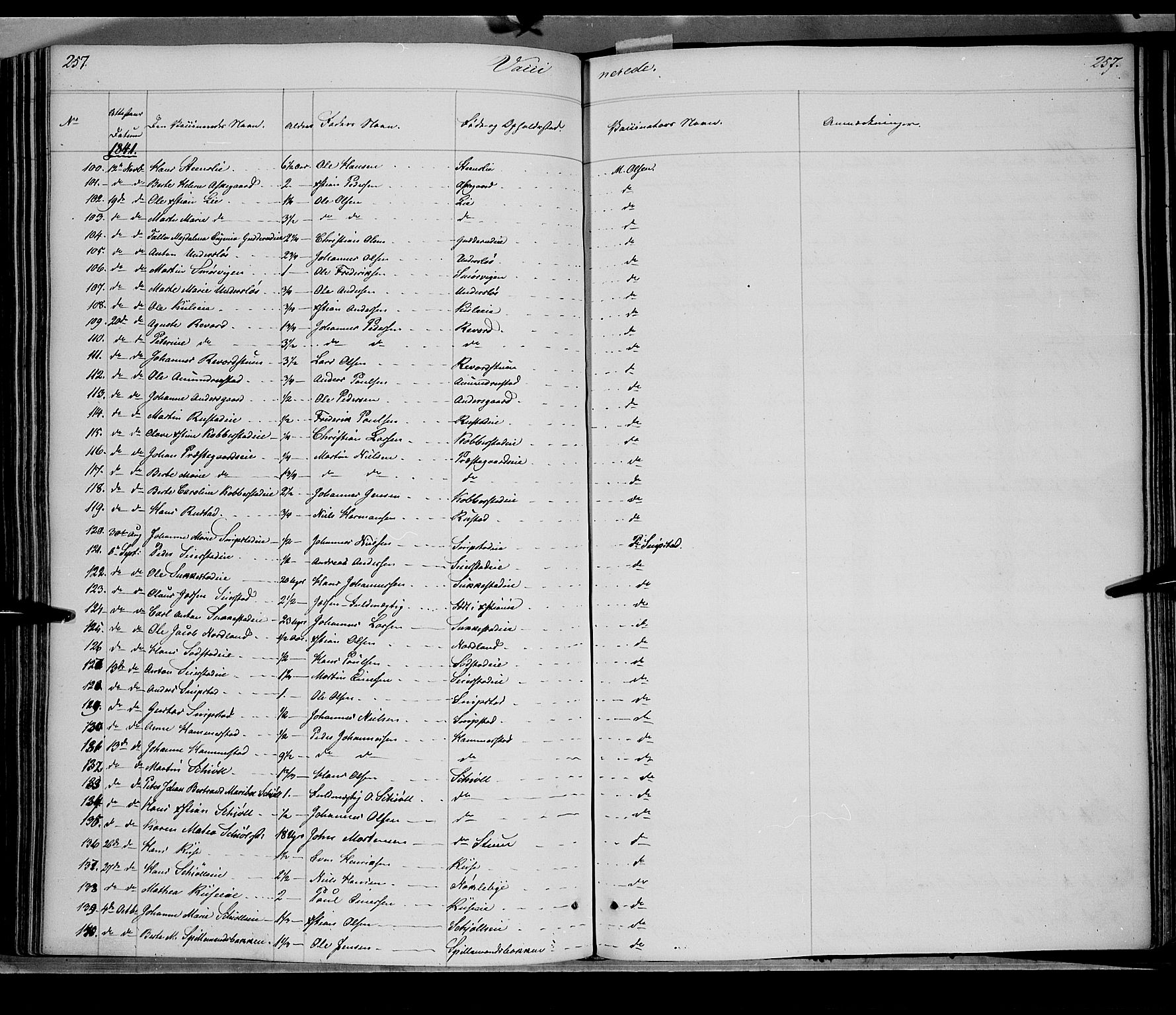 Østre Toten prestekontor, SAH/PREST-104/H/Ha/Haa/L0002: Parish register (official) no. 2, 1840-1847, p. 257