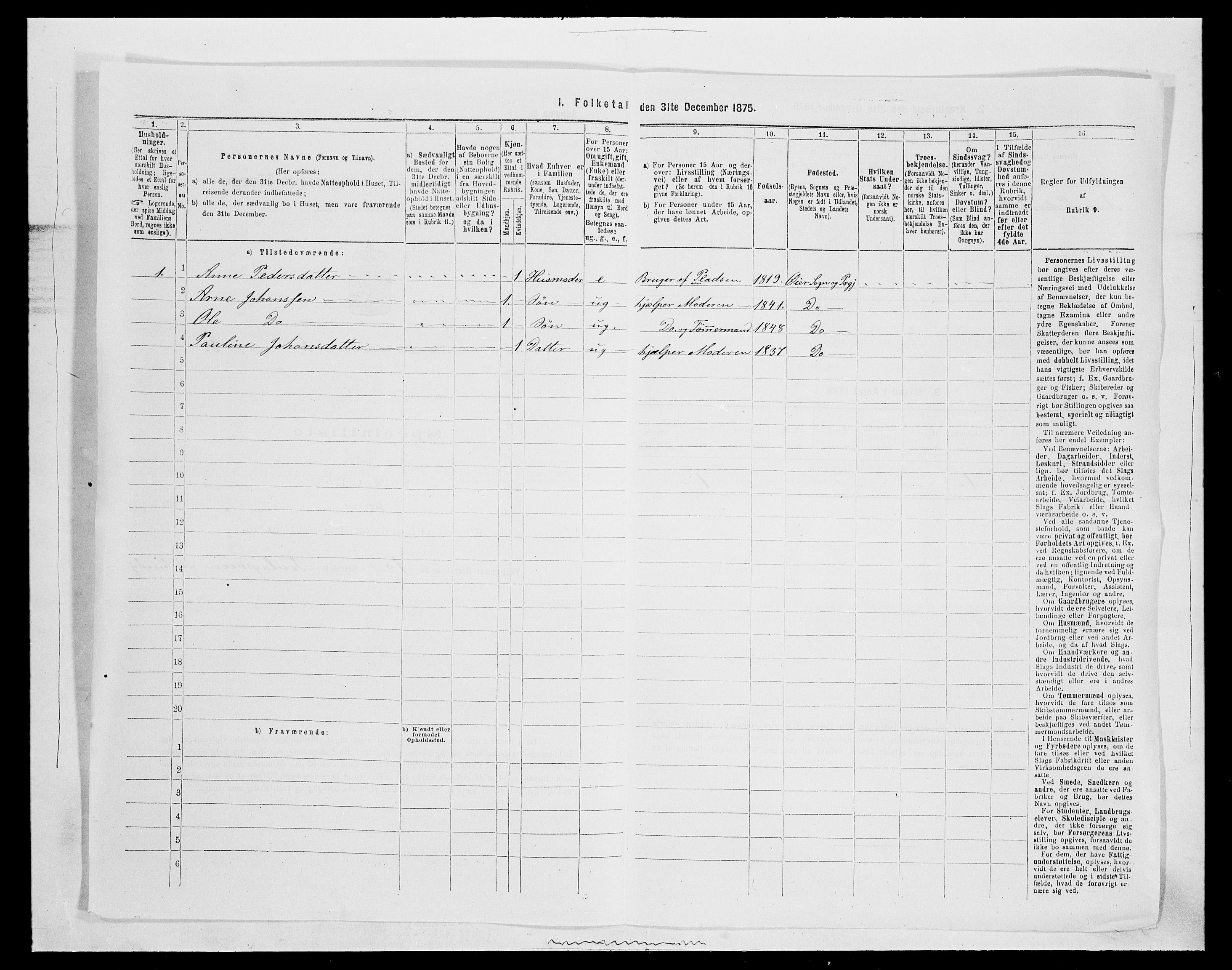 SAH, 1875 census for 0521P Øyer, 1875, p. 95