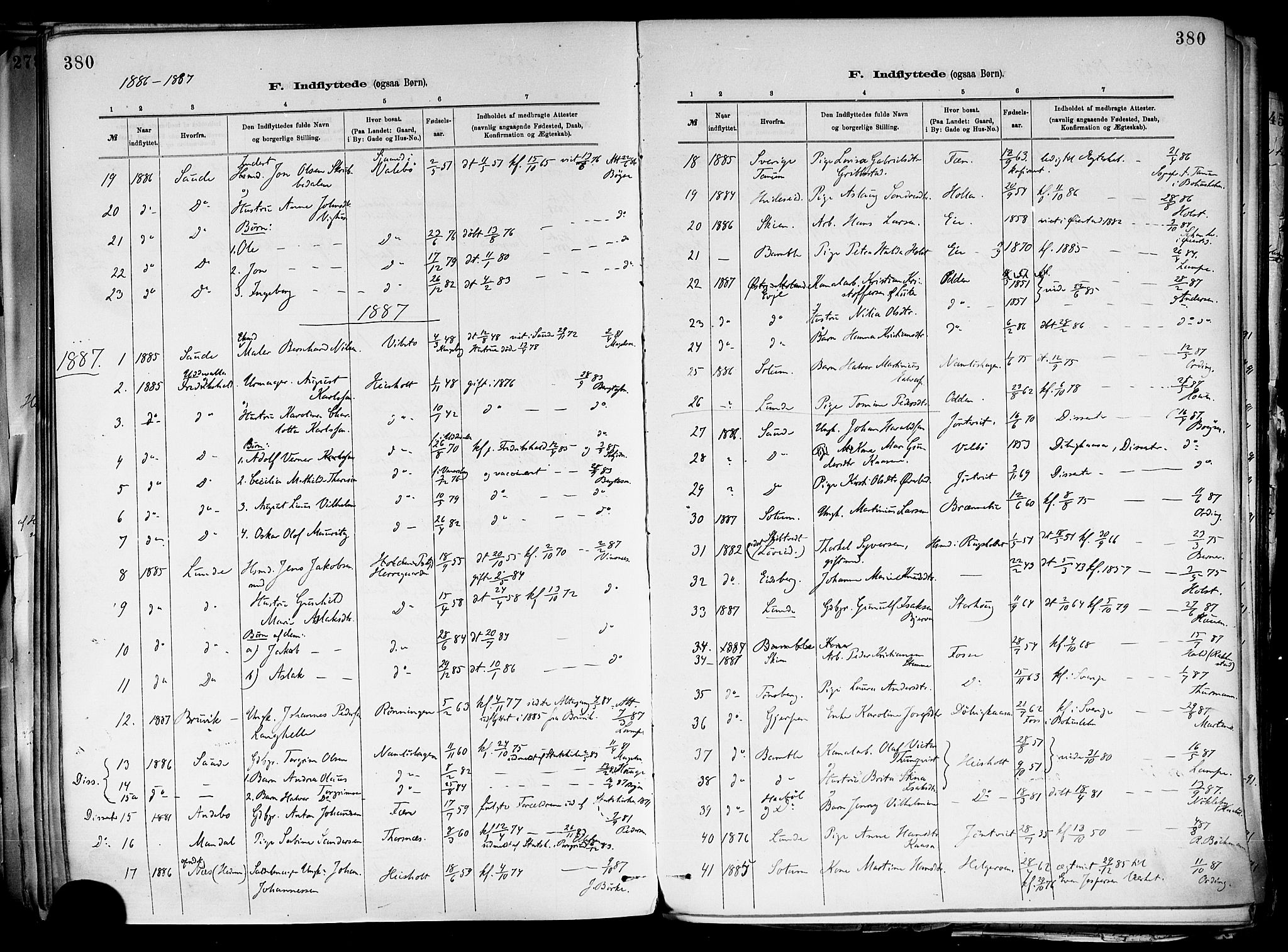 Holla kirkebøker, SAKO/A-272/F/Fa/L0008: Parish register (official) no. 8, 1882-1897, p. 380