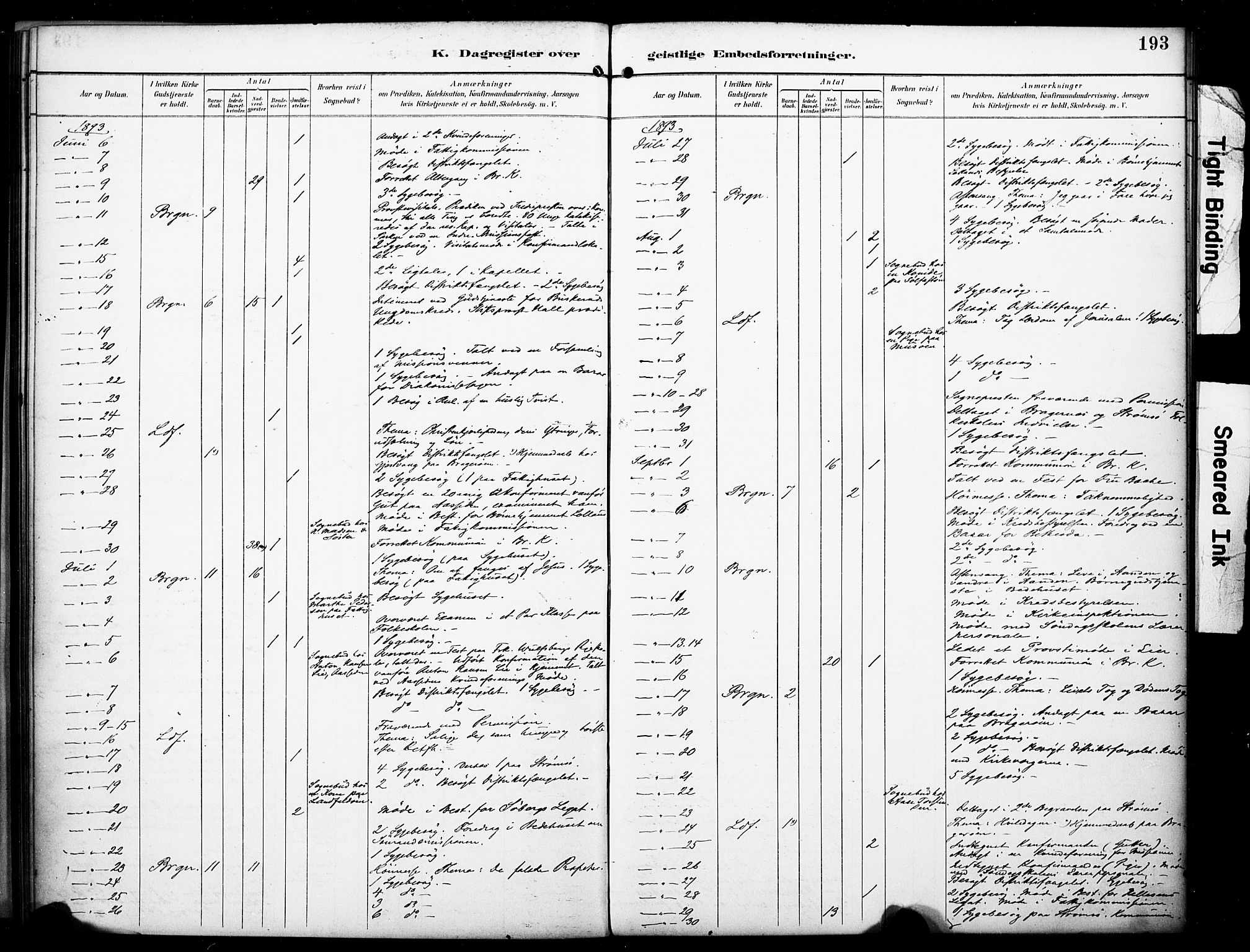 Bragernes kirkebøker, SAKO/A-6/F/Fc/L0006: Parish register (official) no. III 6, 1888-1899, p. 193