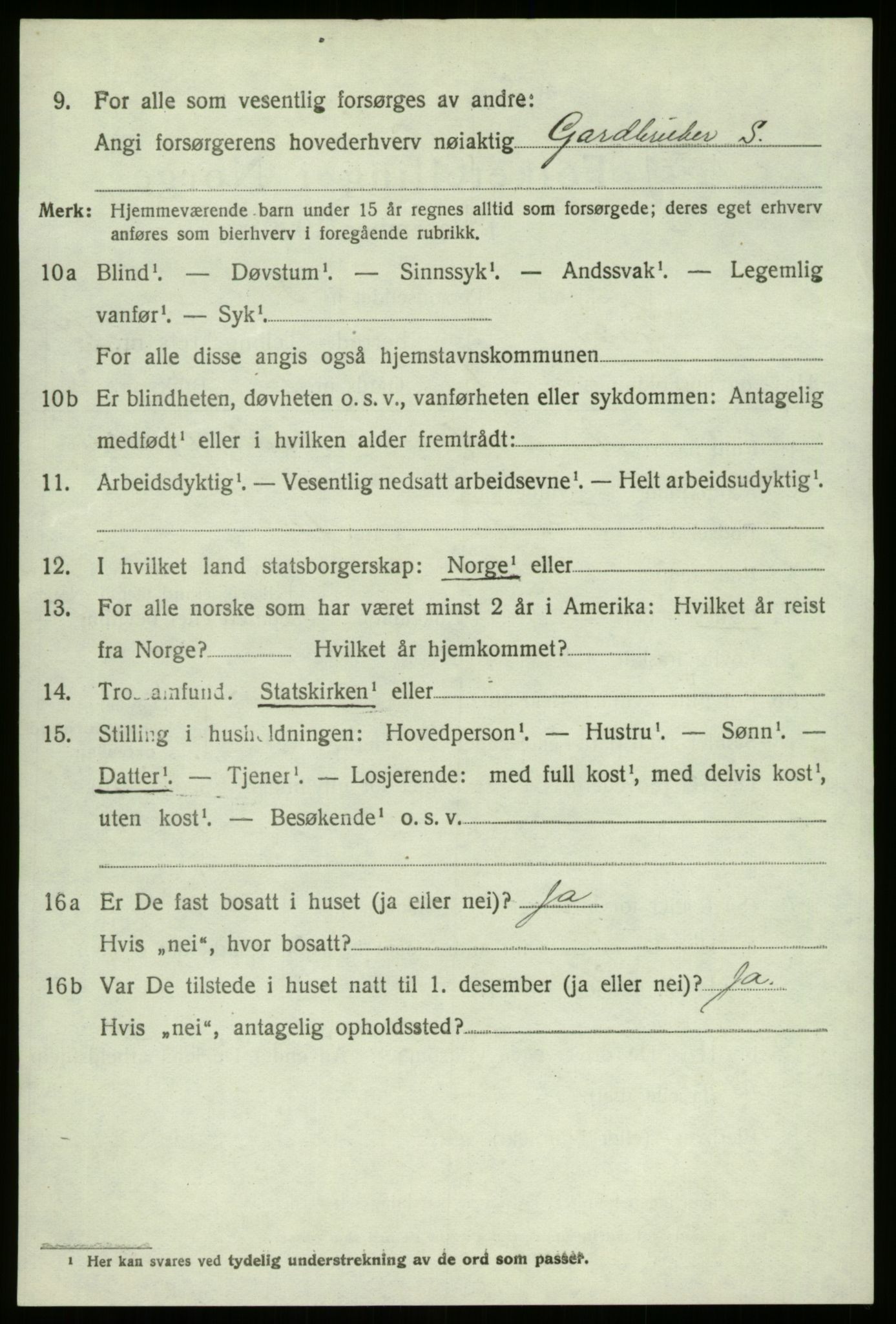 SAB, 1920 census for Fjaler, 1920, p. 8698