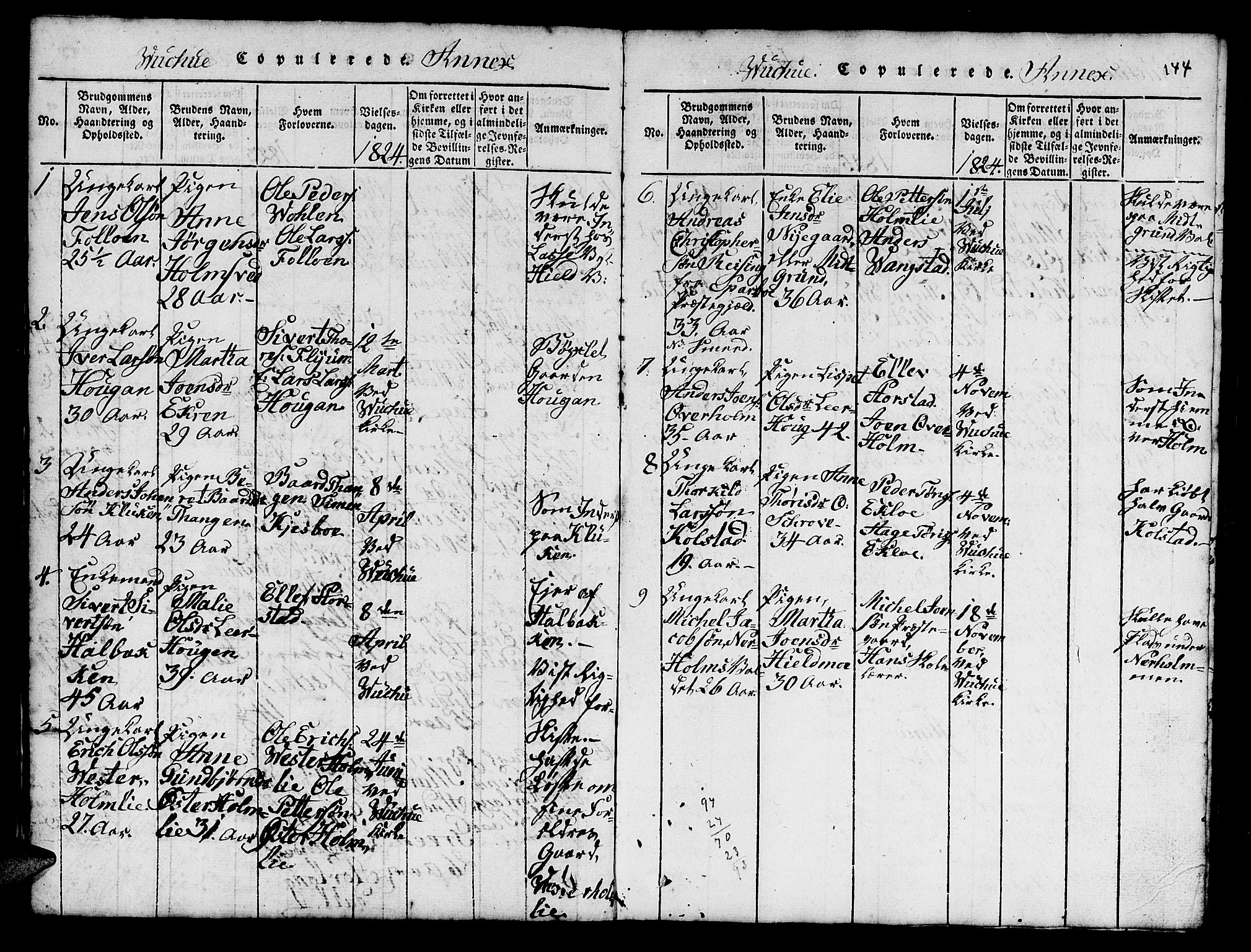Ministerialprotokoller, klokkerbøker og fødselsregistre - Nord-Trøndelag, SAT/A-1458/724/L0265: Parish register (copy) no. 724C01, 1816-1845, p. 144