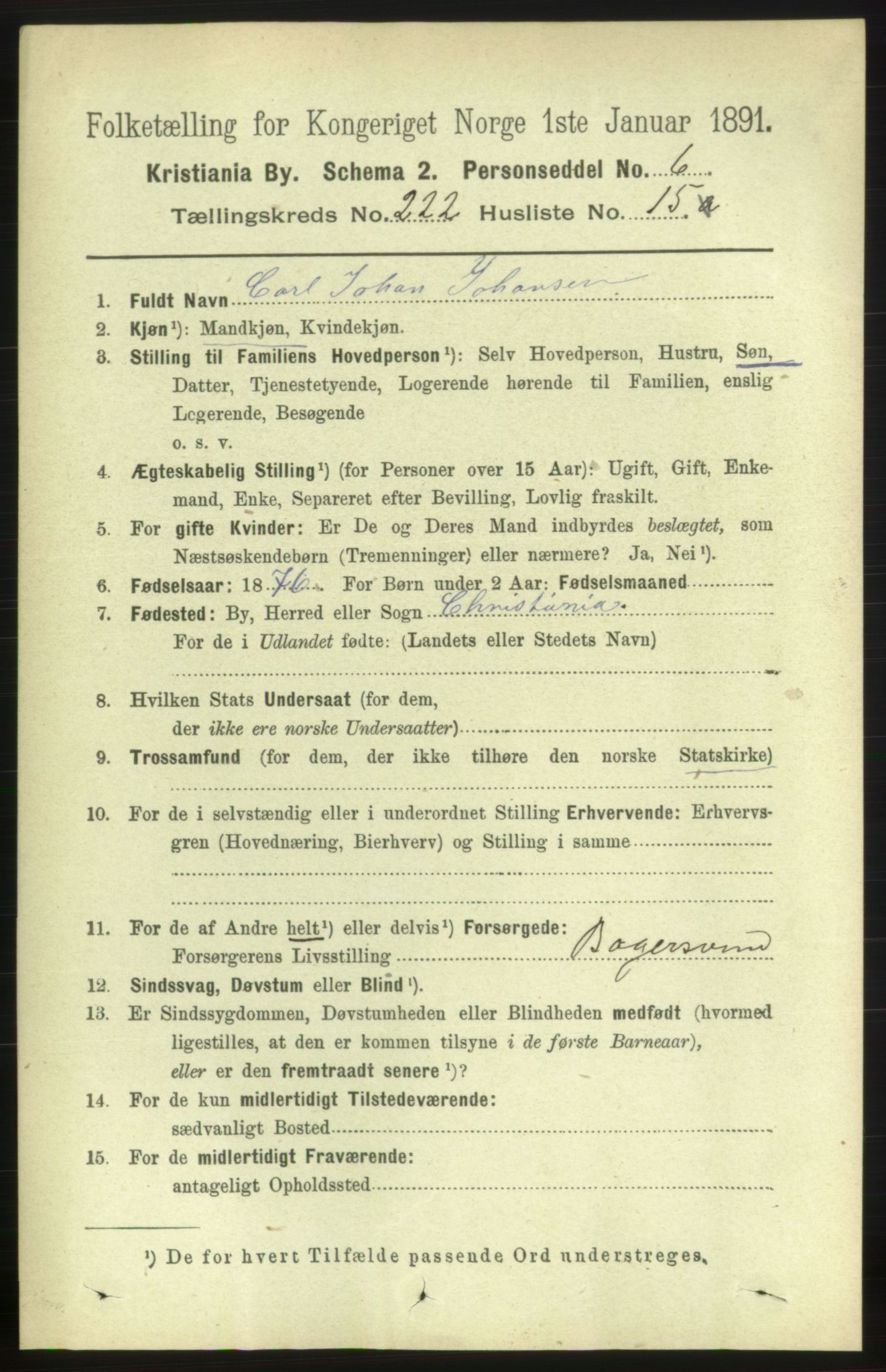 RA, 1891 census for 0301 Kristiania, 1891, p. 133613