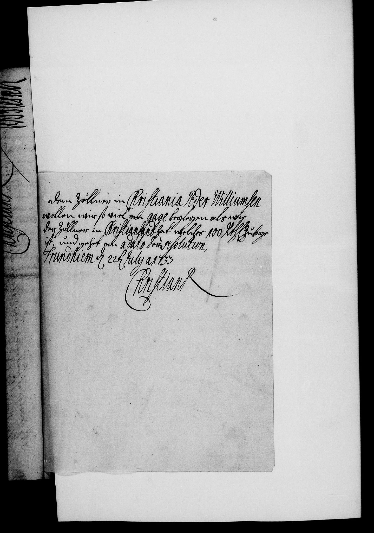 Rentekammeret, Kammerkanselliet, RA/EA-3111/G/Gf/Gfa/L0016: Norsk relasjons- og resolusjonsprotokoll (merket RK 52.16), 1733, p. 296