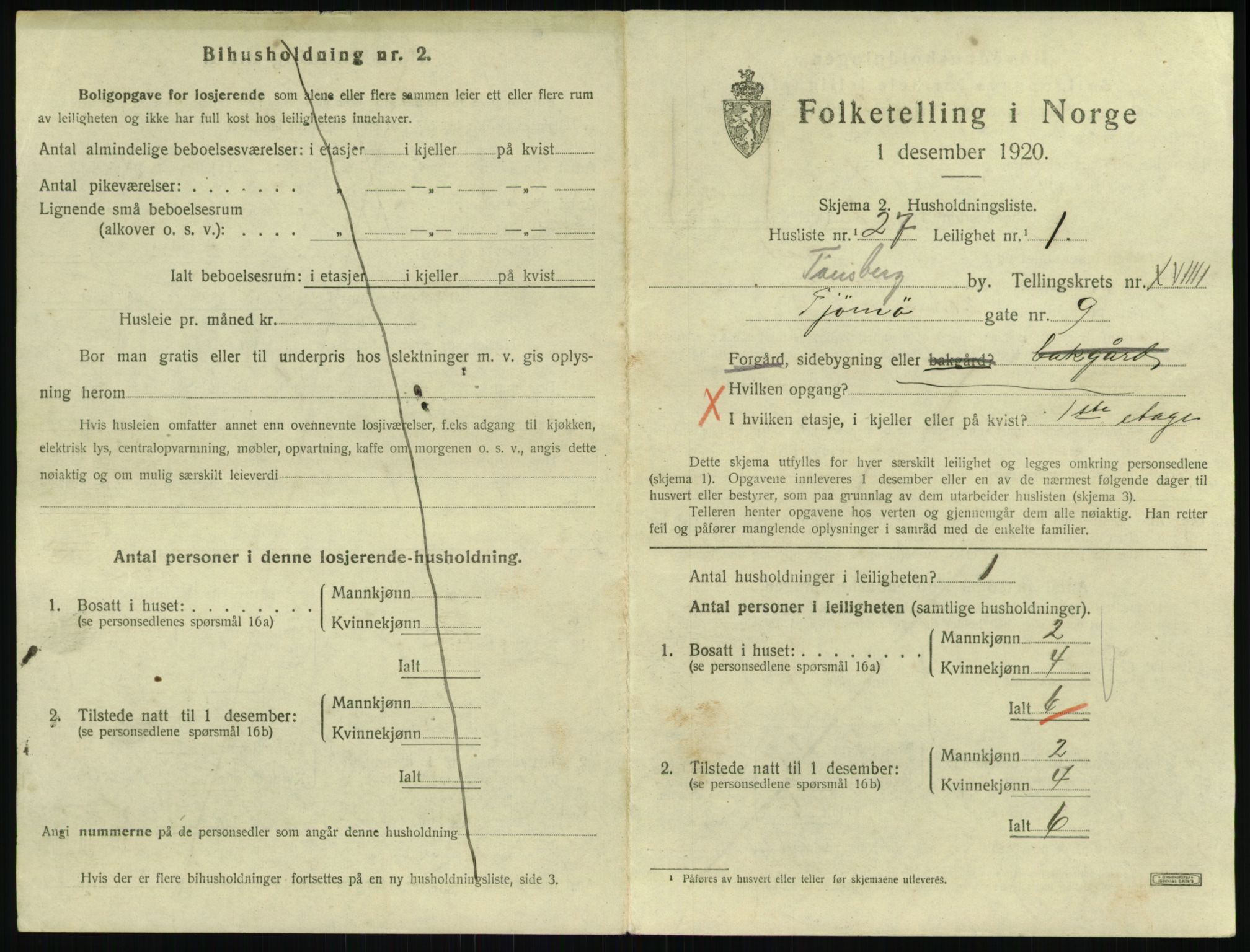 SAKO, 1920 census for Tønsberg, 1920, p. 7331