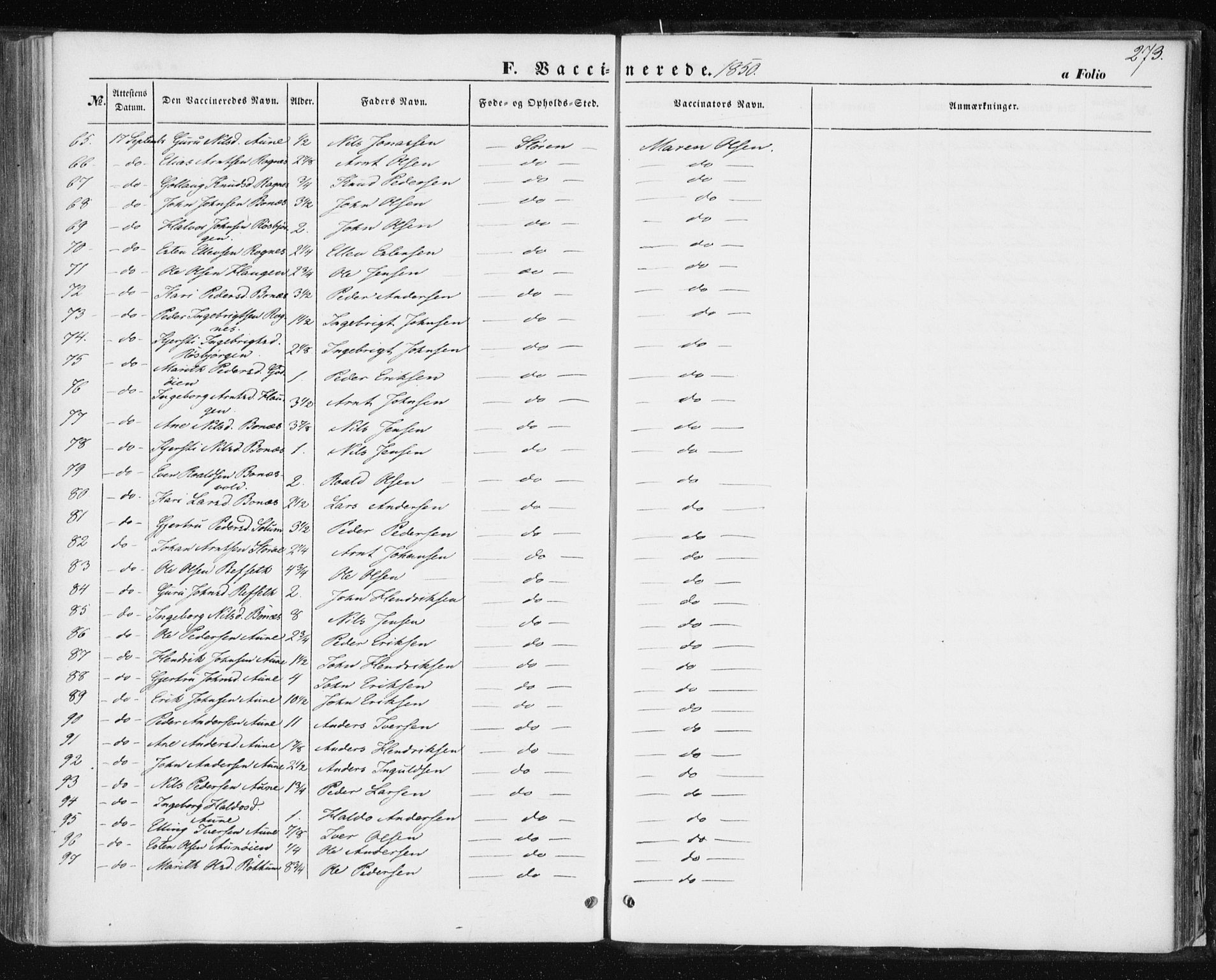 Ministerialprotokoller, klokkerbøker og fødselsregistre - Sør-Trøndelag, AV/SAT-A-1456/687/L1000: Parish register (official) no. 687A06, 1848-1869, p. 273