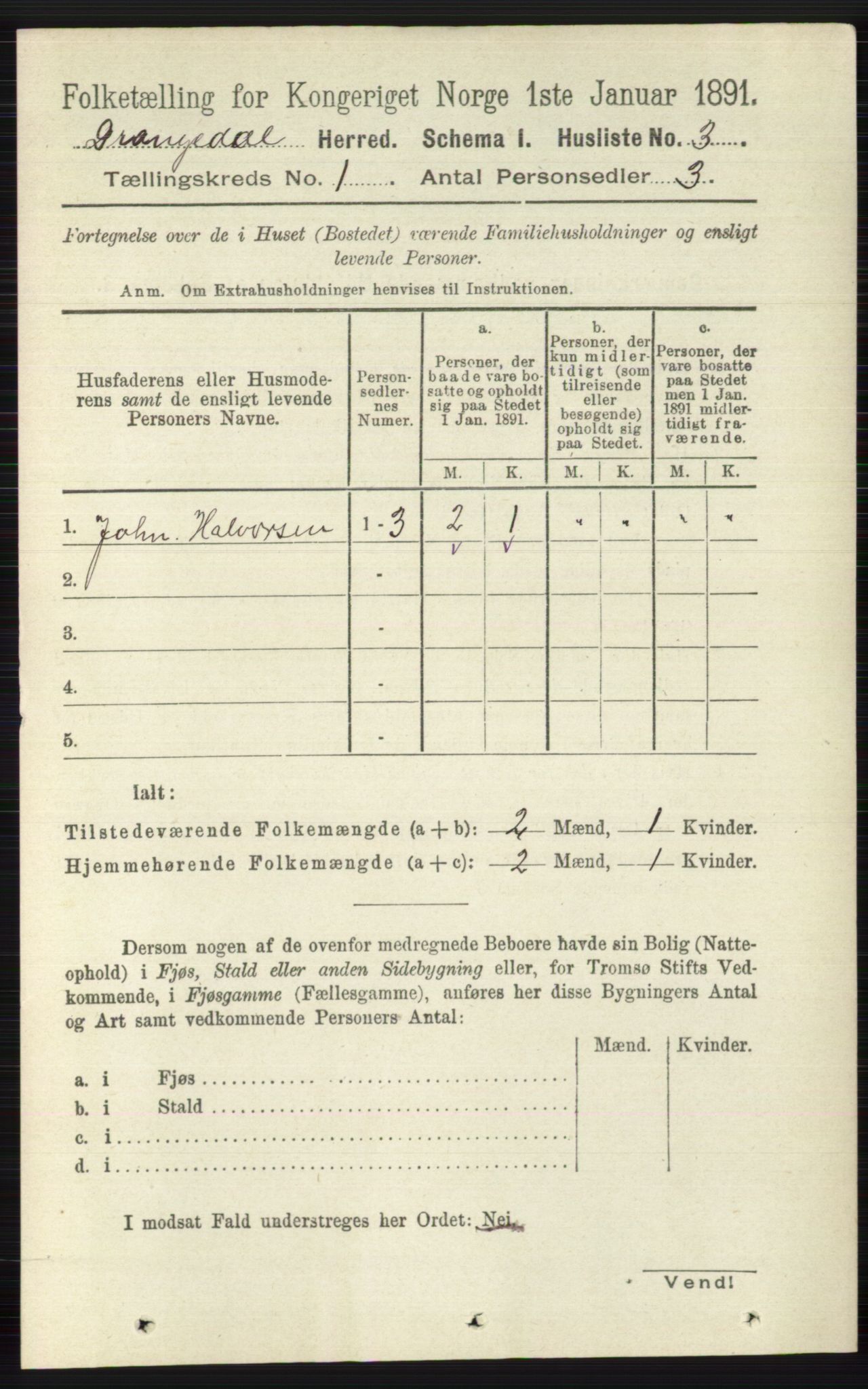 RA, 1891 census for 0817 Drangedal, 1891, p. 34