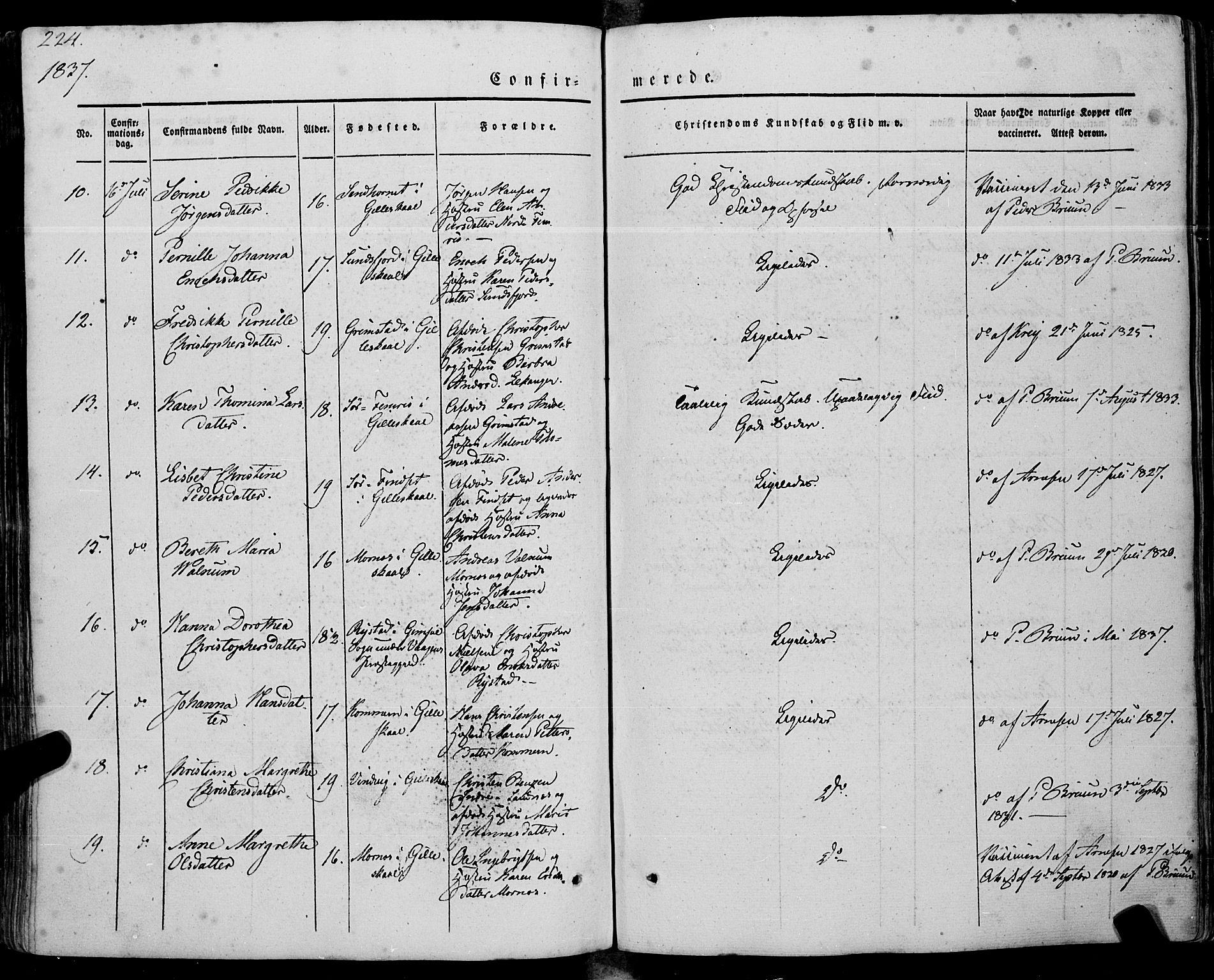 Ministerialprotokoller, klokkerbøker og fødselsregistre - Nordland, AV/SAT-A-1459/805/L0097: Parish register (official) no. 805A04, 1837-1861, p. 224