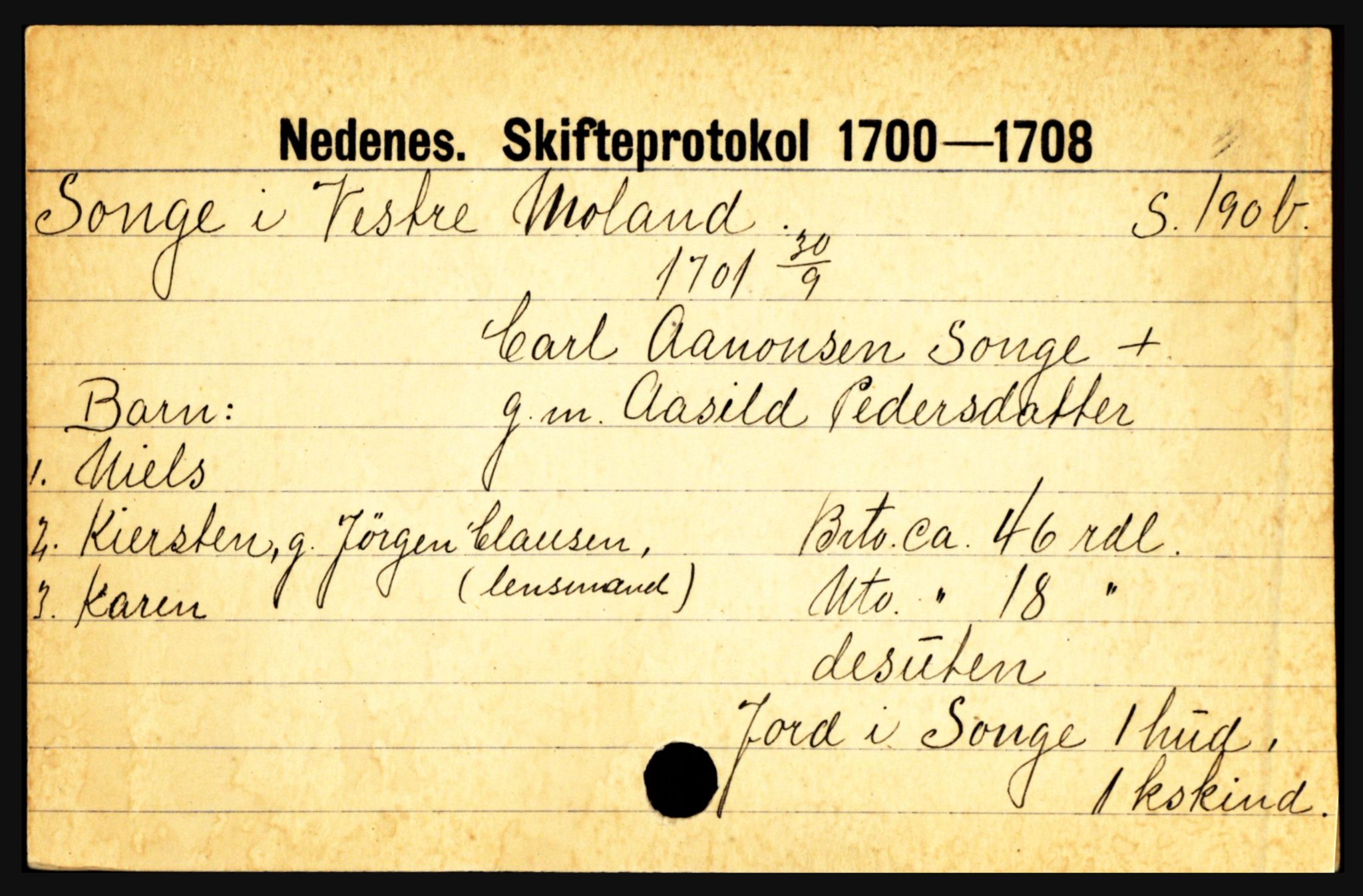 Nedenes sorenskriveri før 1824, AV/SAK-1221-0007/H, p. 27859