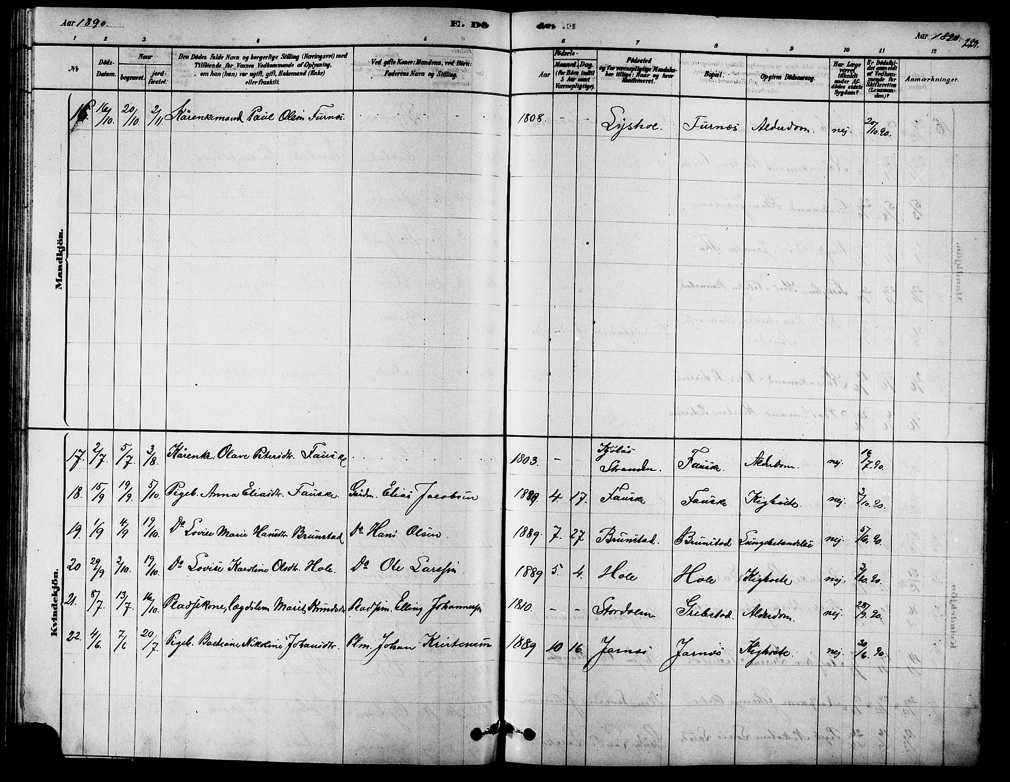 Ministerialprotokoller, klokkerbøker og fødselsregistre - Møre og Romsdal, AV/SAT-A-1454/523/L0339: Parish register (copy) no. 523C02, 1878-1891, p. 223